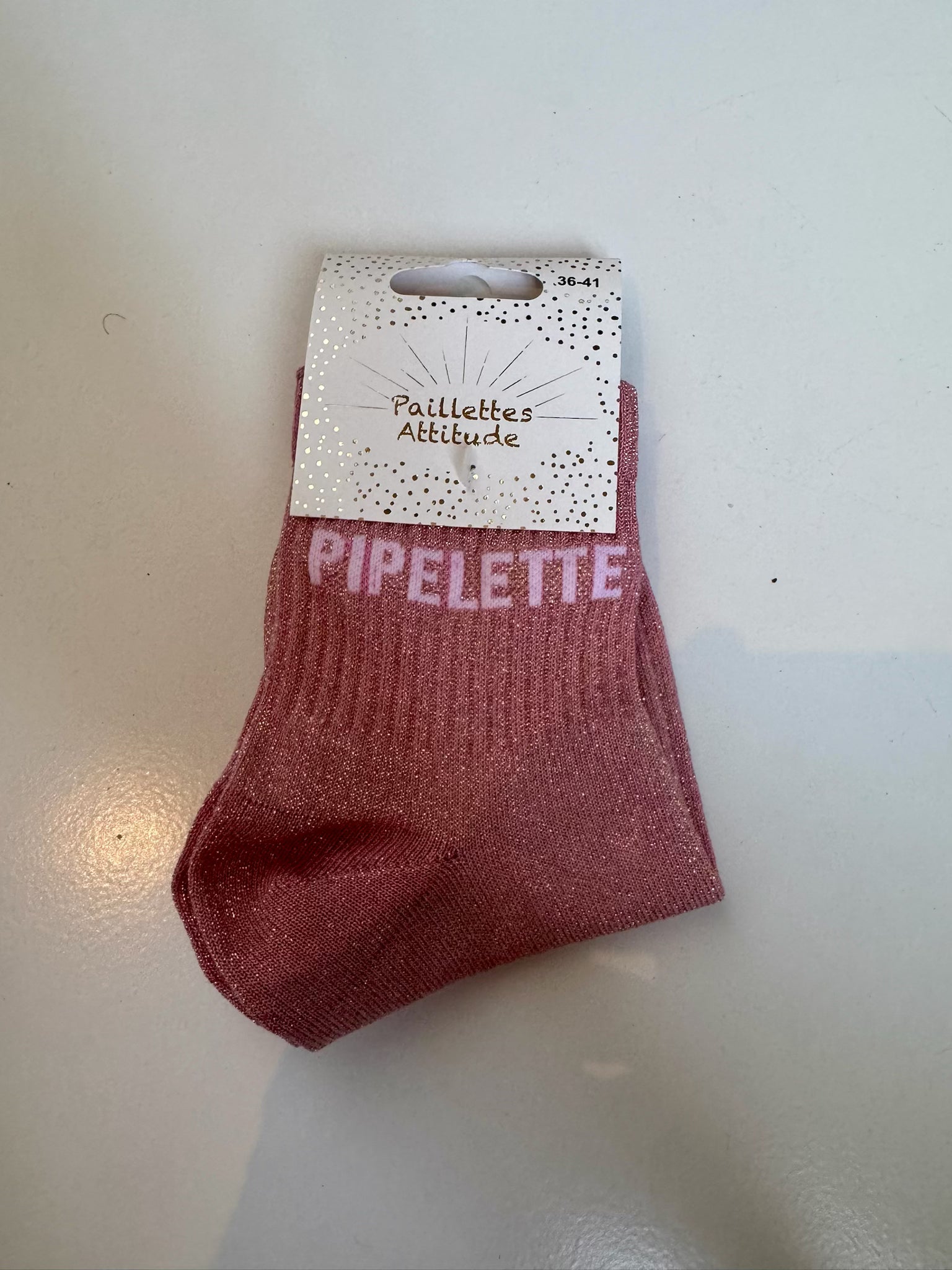 Chaussettes Rose Pailletée « Pipelette »