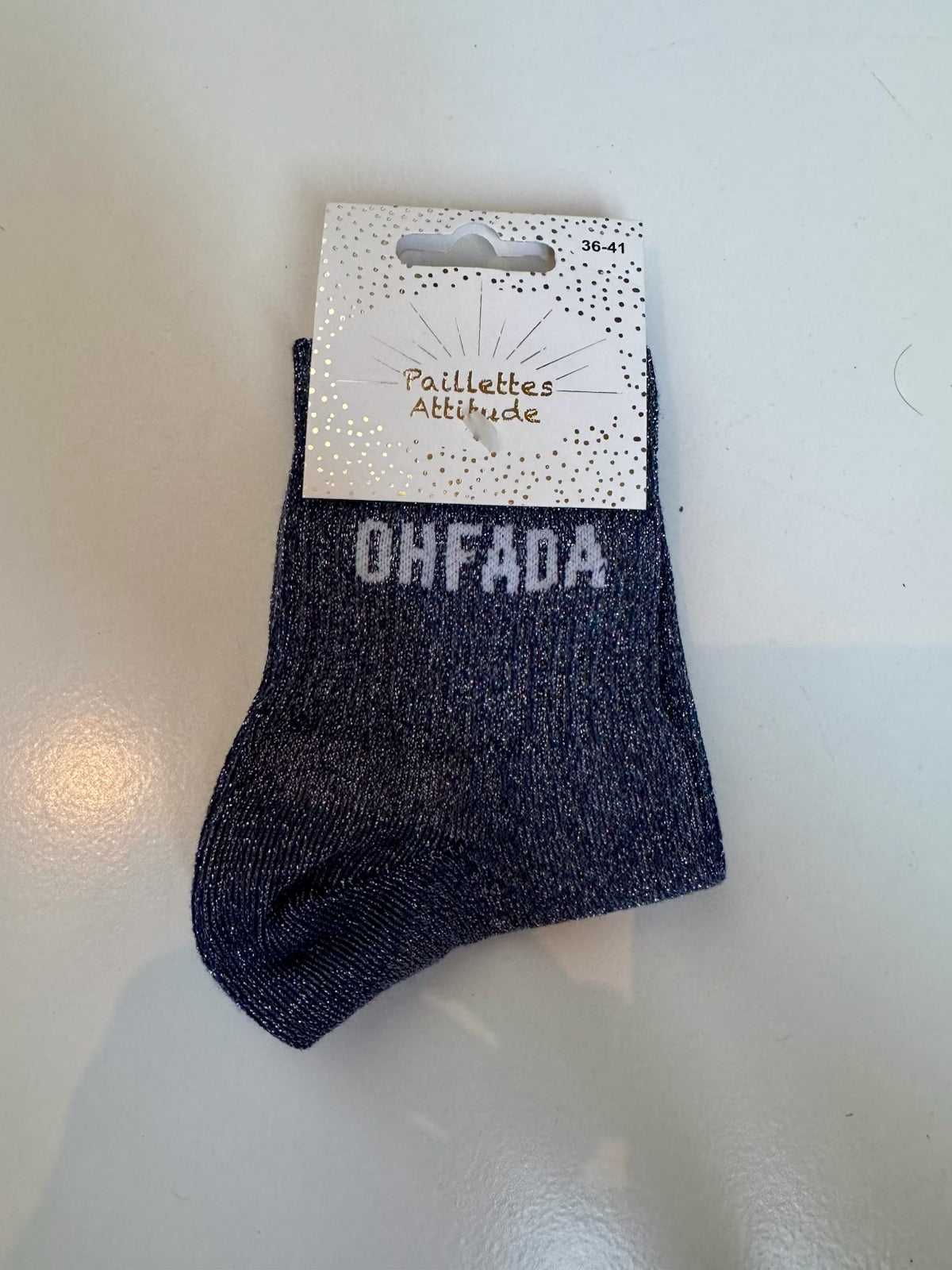 Chaussettes Noir Pailletée « oh Fada  »