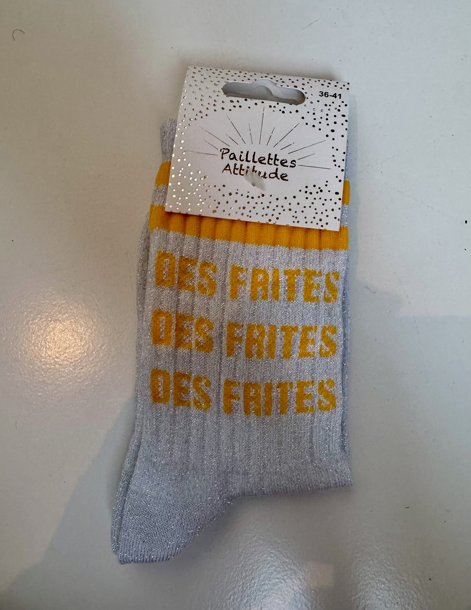 Chaussettes Pailletée « Des Frites »