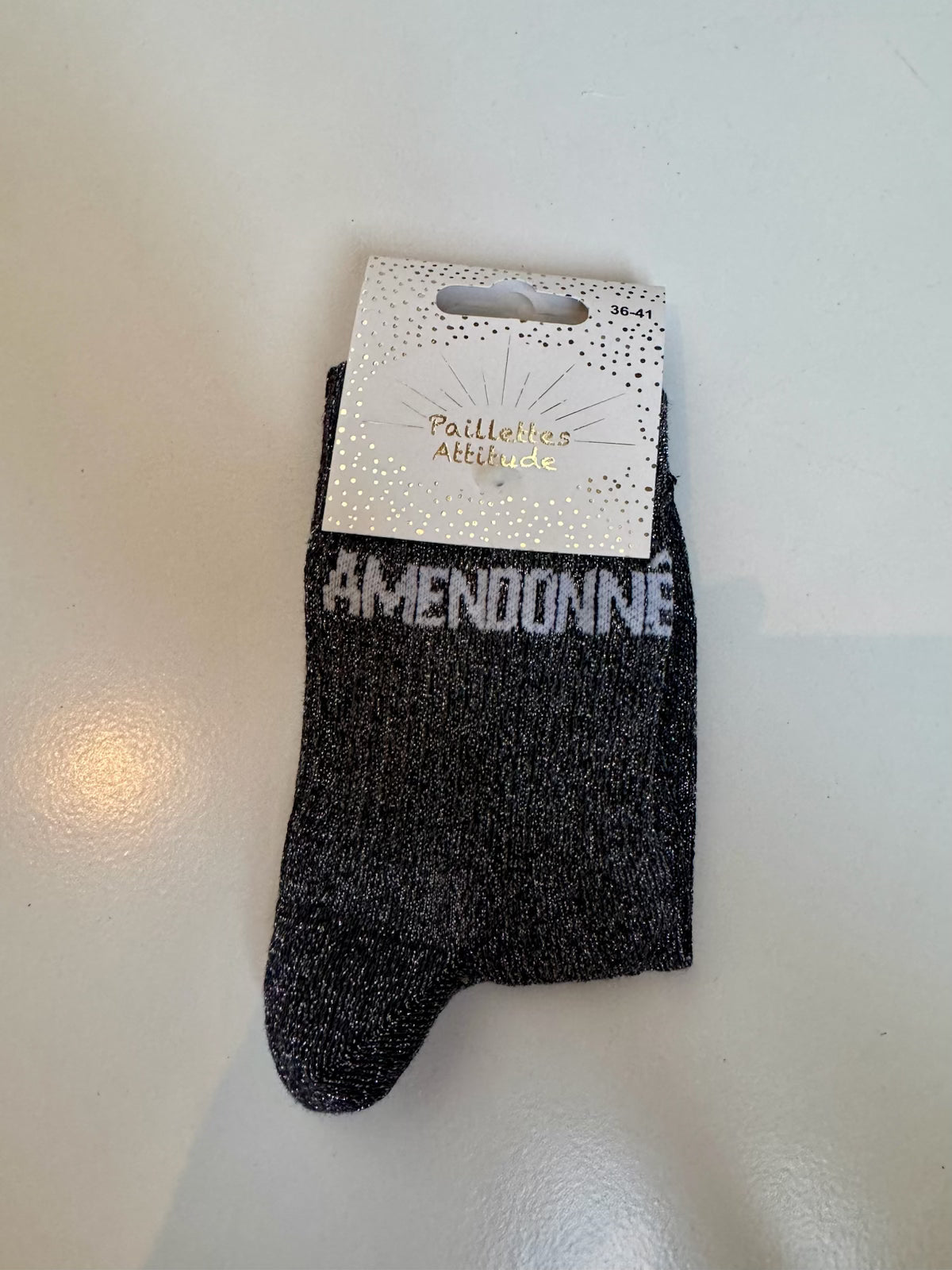 Chaussettes Noir Pailletée « Amendonné  »