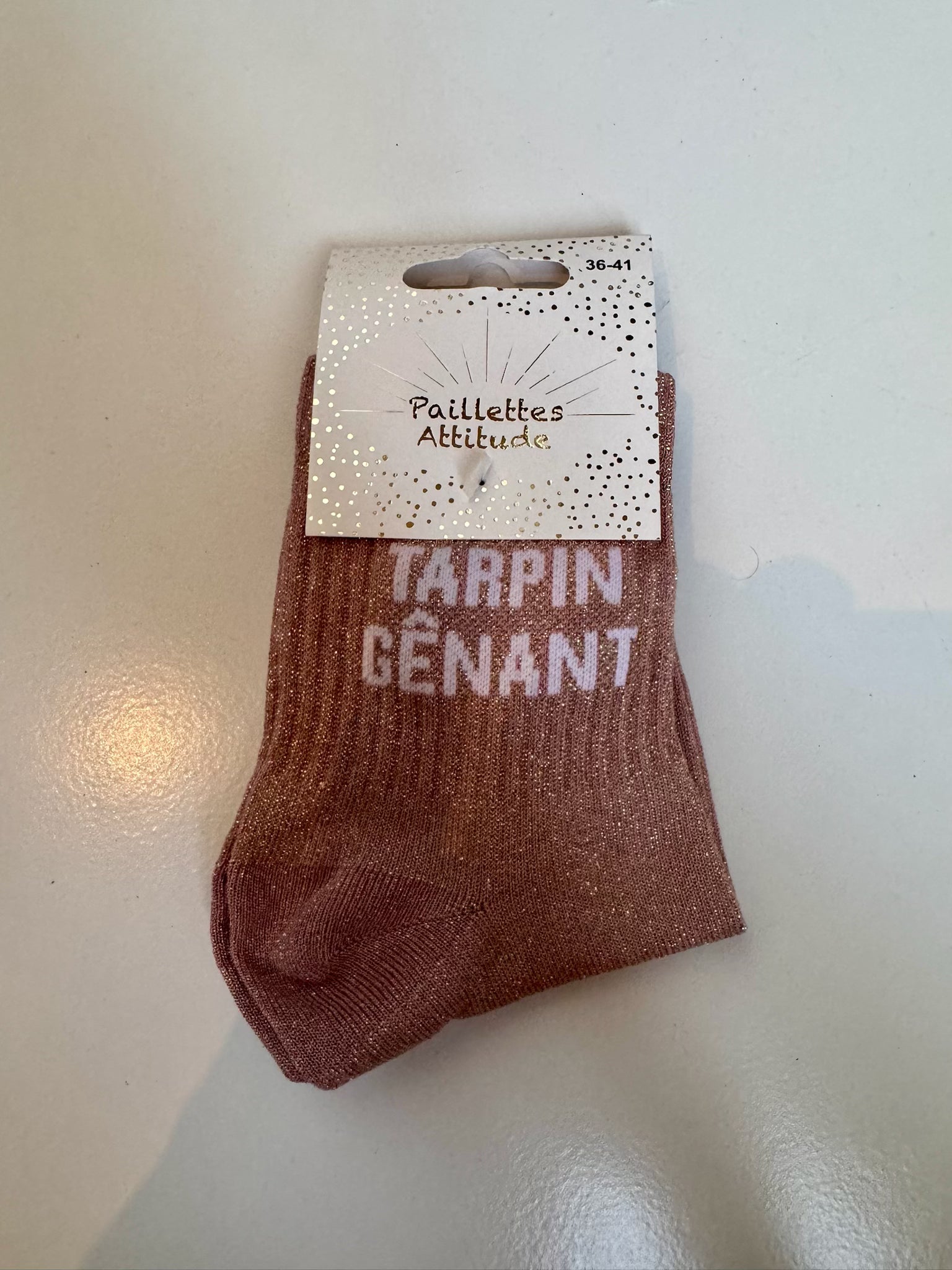 Chaussettes Rose Pailletée « Tarpin Gênant »
