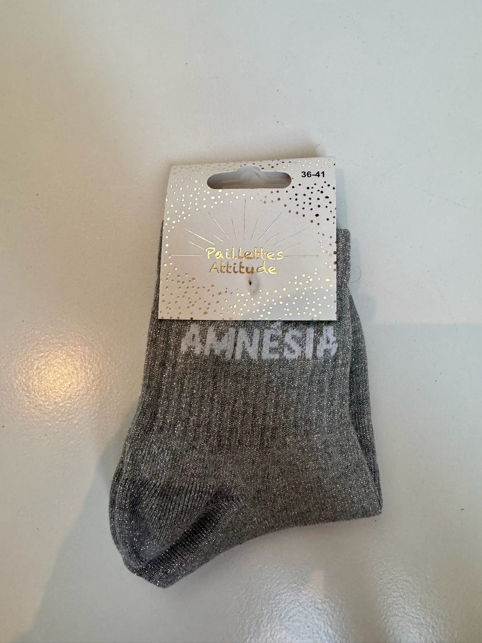 Chaussettes Grises Pailletée « Amnésia »