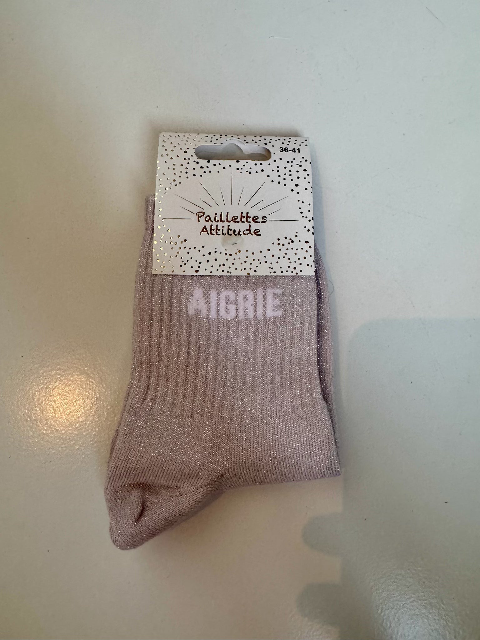 Chaussettes Rose Pailletée « Aigrie »