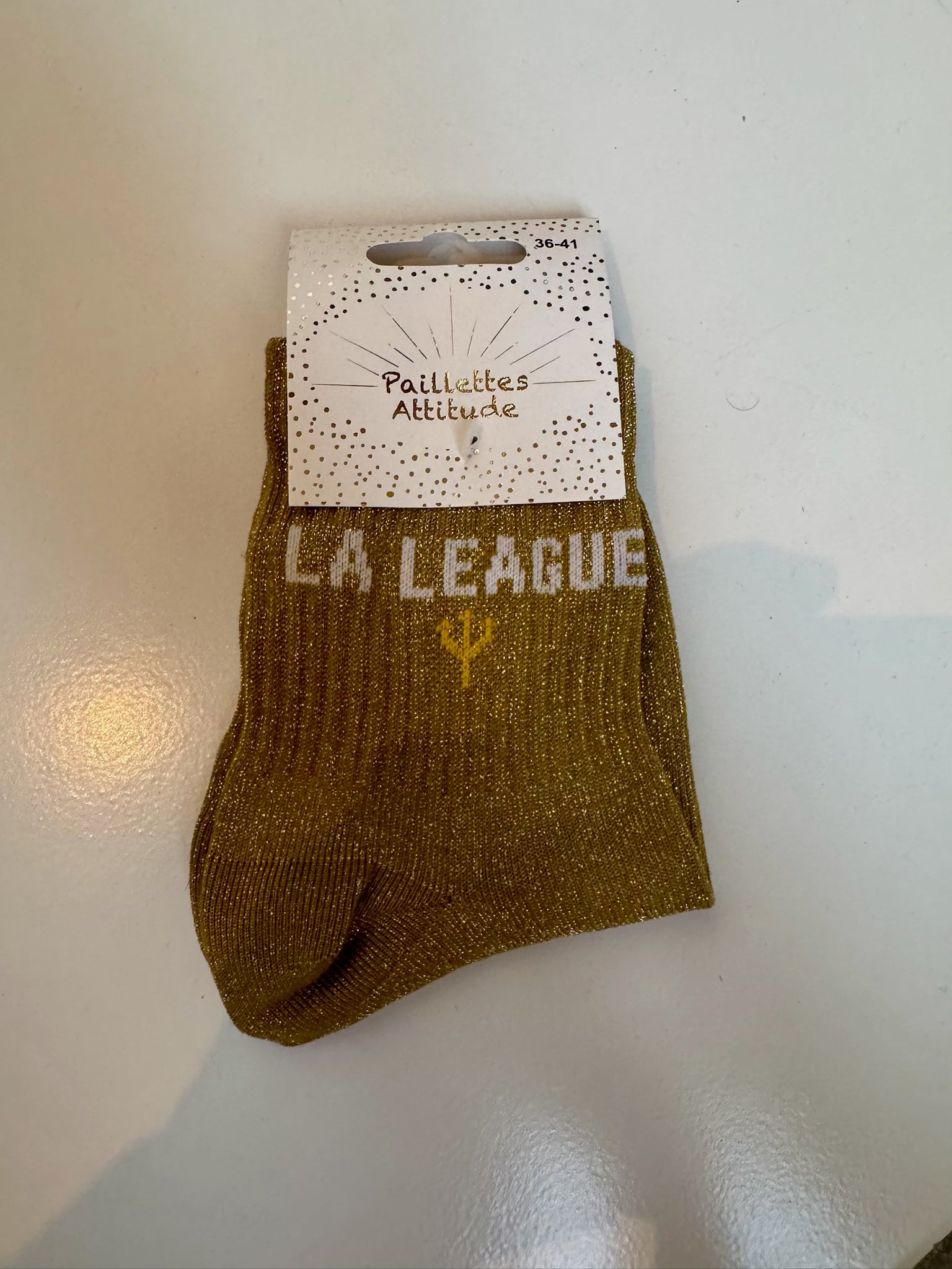 Chaussettes Marrons Pailletée « La League »