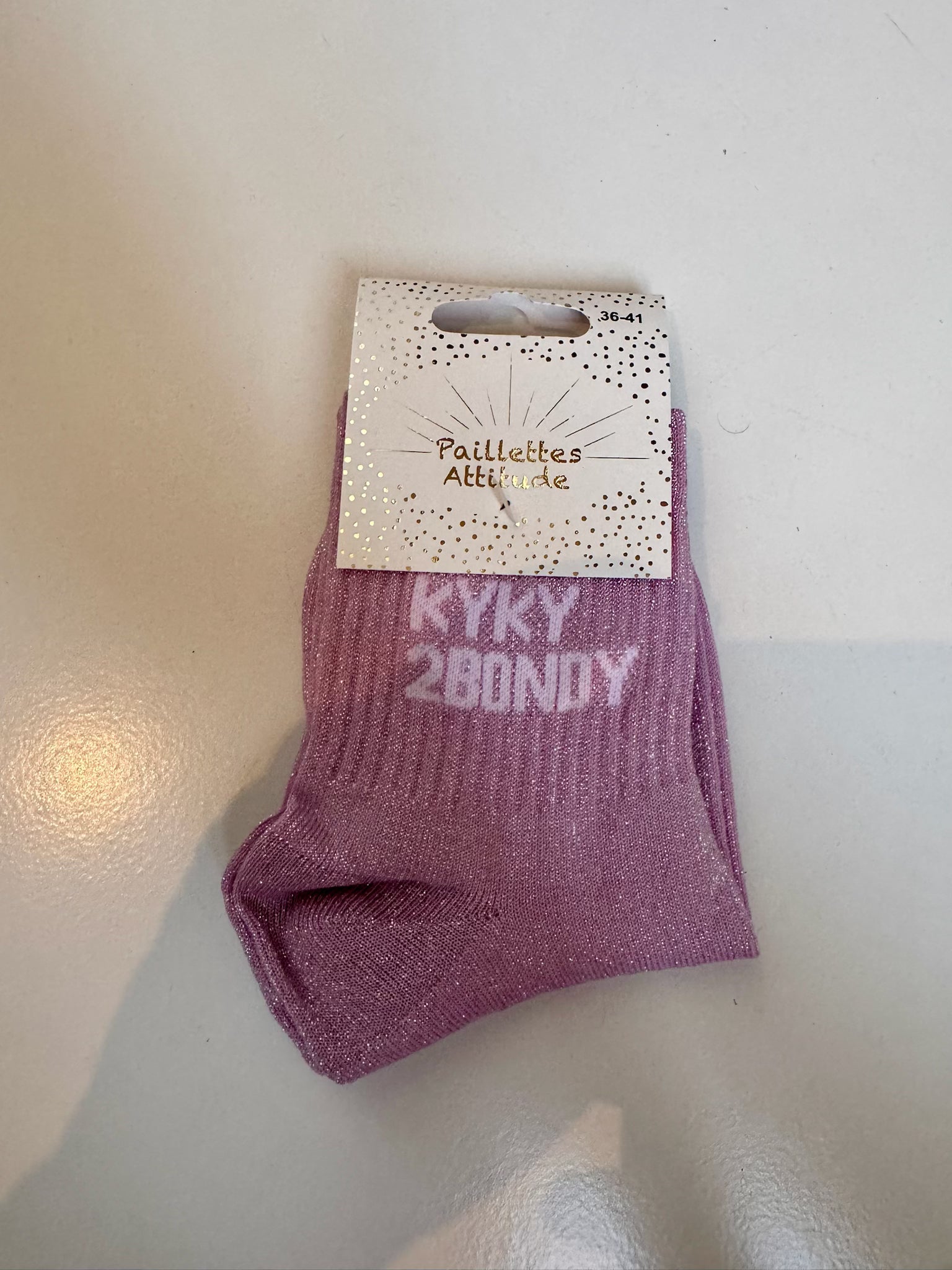 Chaussettes Rose Pailletée « Kyky2bondy  »