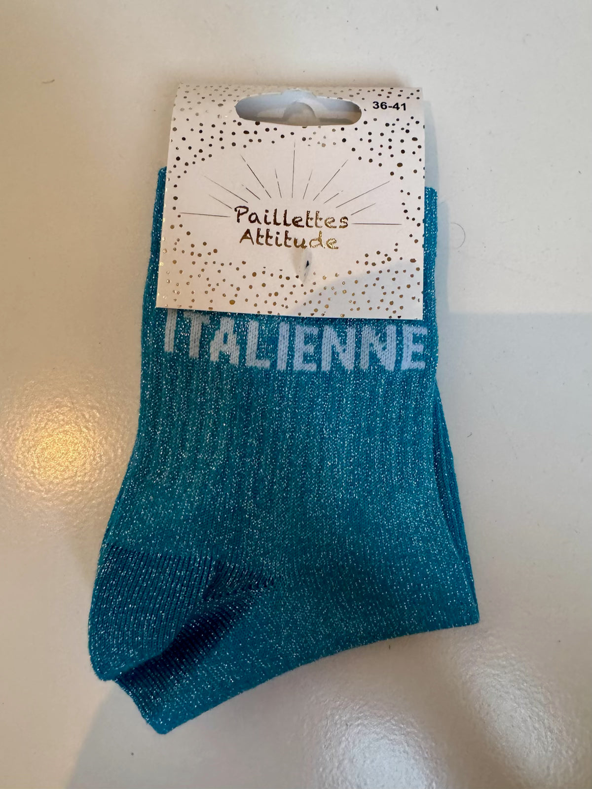 Chaussettes Bleu Pailletée « Italienne »