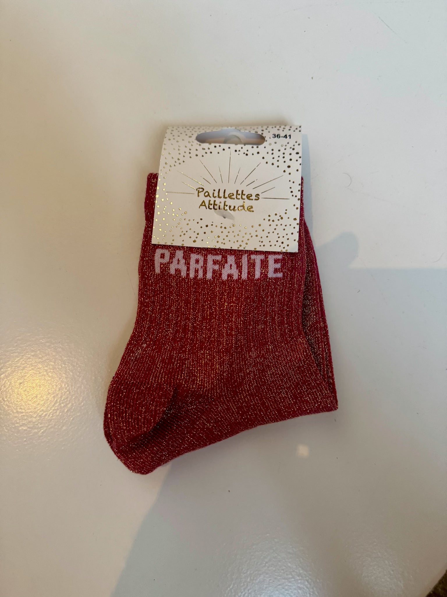 Chaussettes Rouge Pailletée « Parfaite »