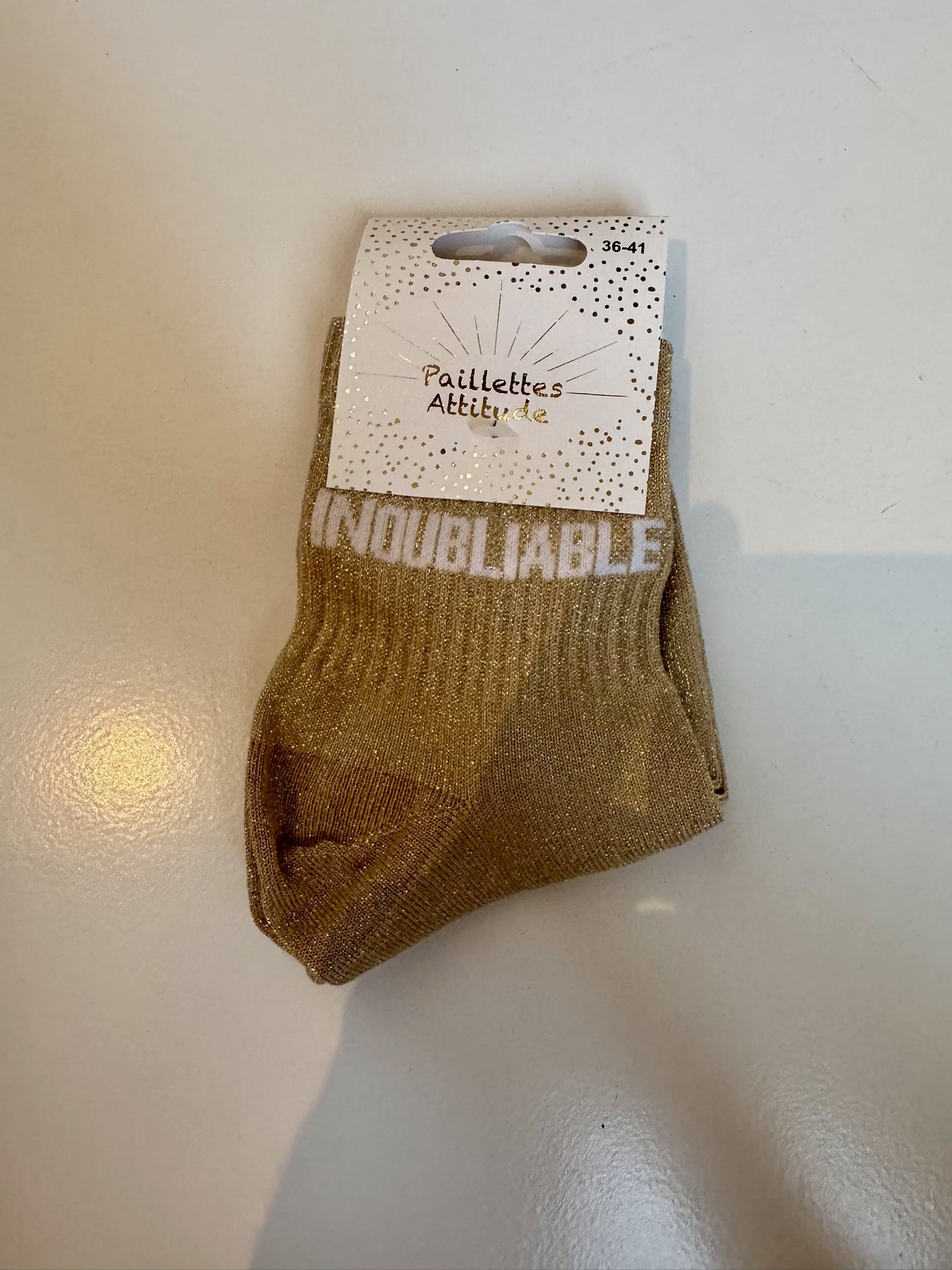 Chaussettes Marrons Pailletée « Inoubliable »