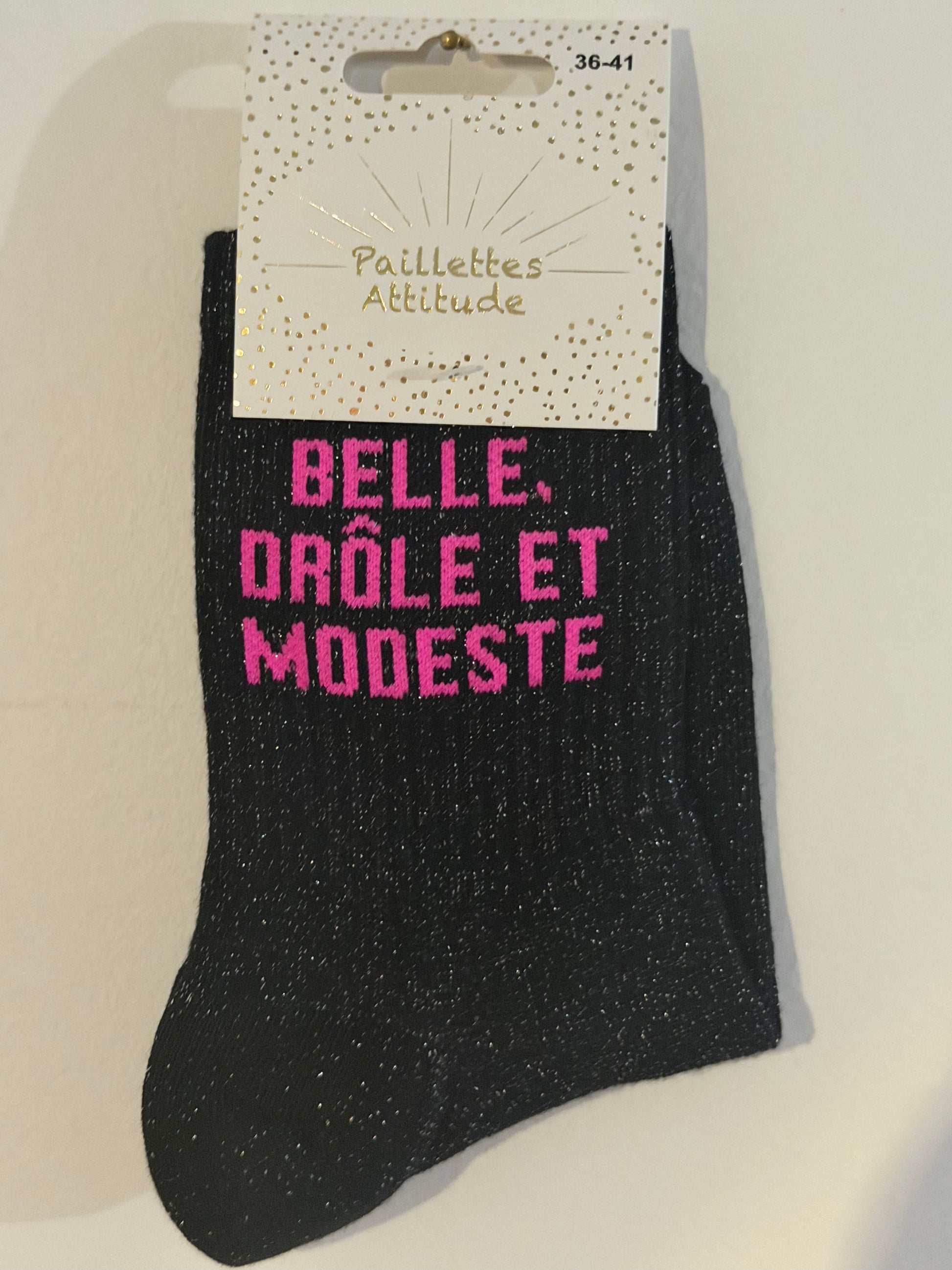 Chaussette de ville pailletée 36-41 BELLE, DRÔLE ET MODESTE