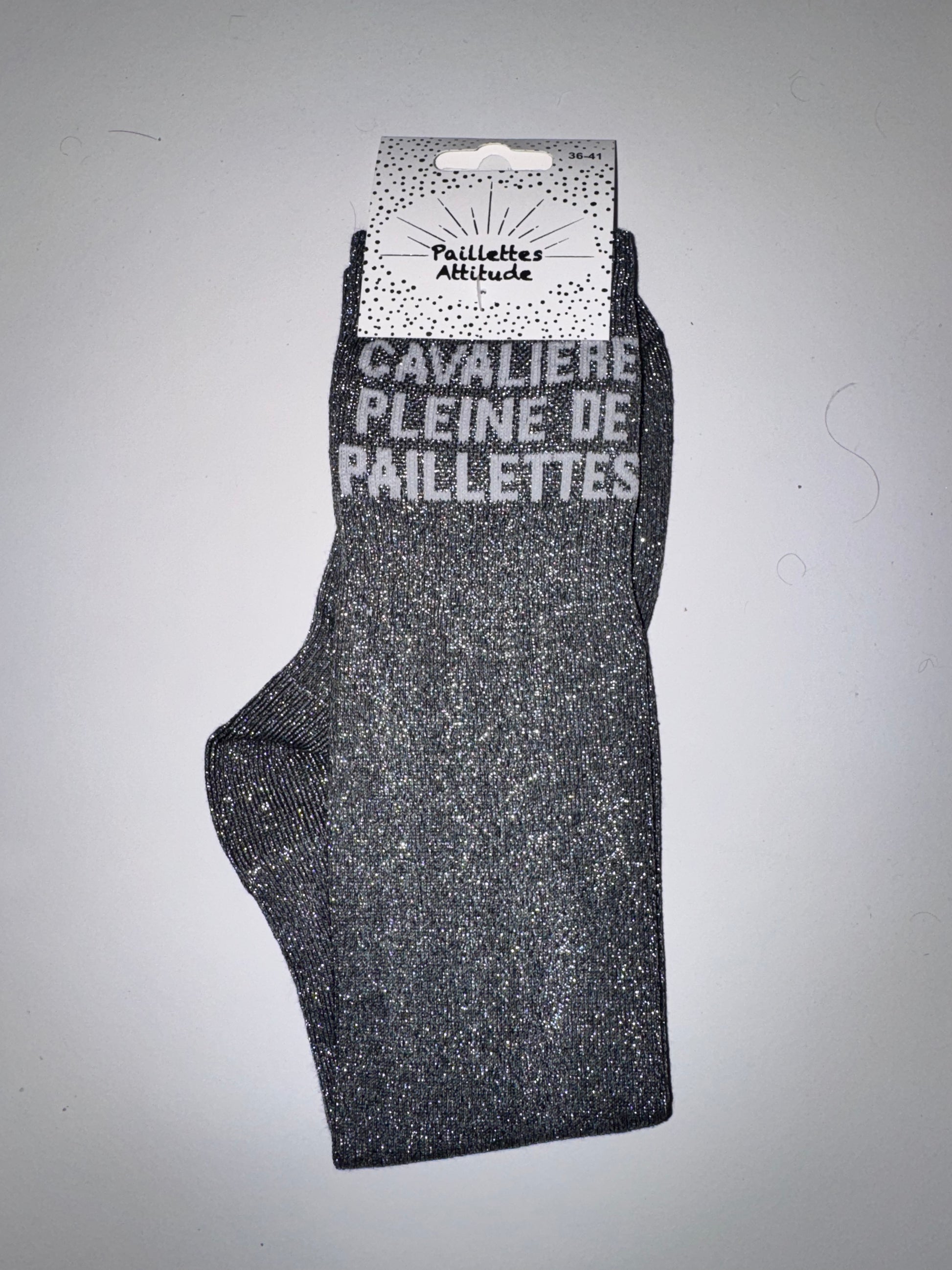 Pré commande chaussette pailletée équitation CAVALIÈRE PLEINE DE PAILLETTES 36/41
