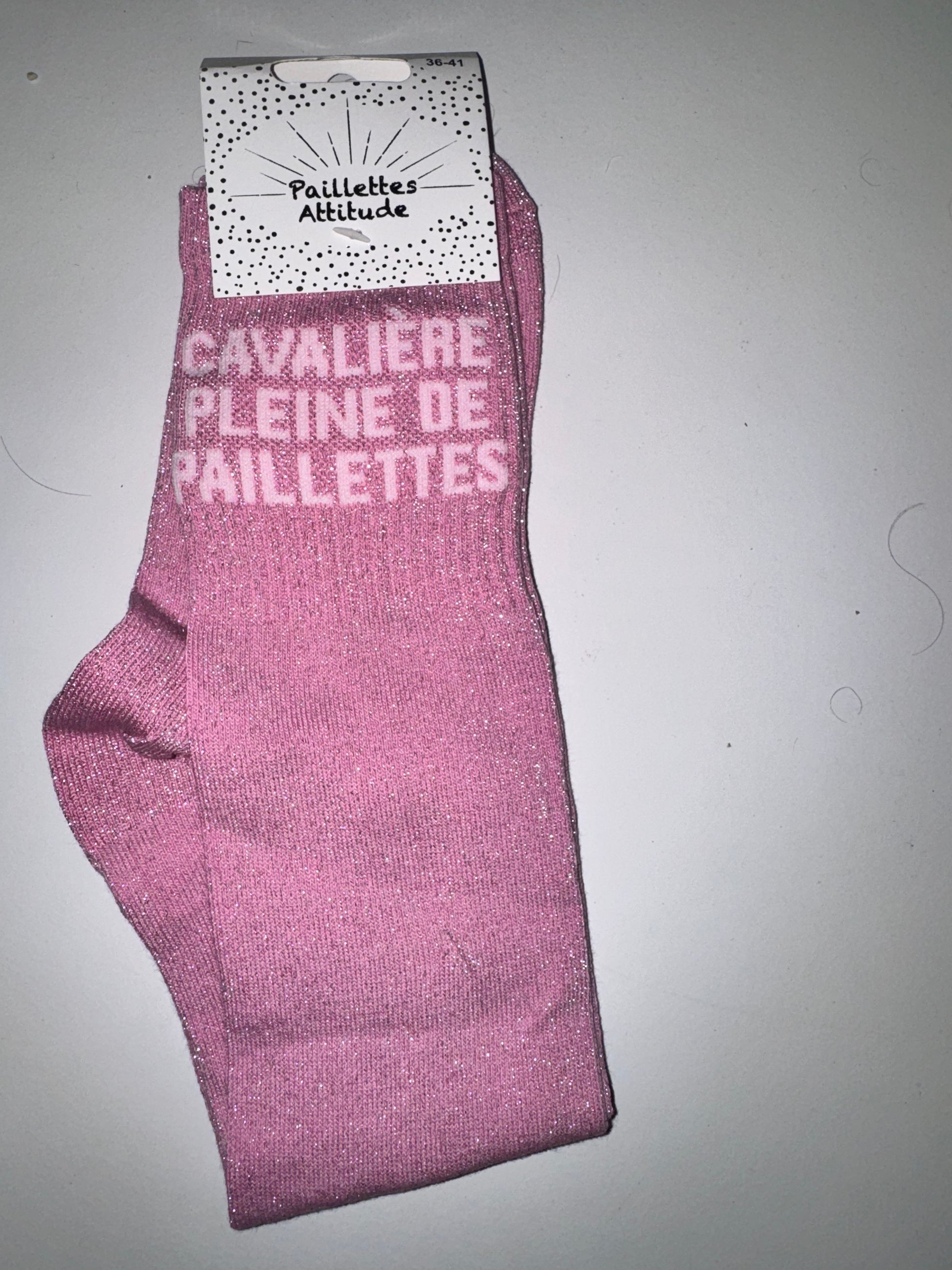 Pré commande chaussette pailletée équitation CAVALIÈRE PLEINE DE PAILLETTES 36/41