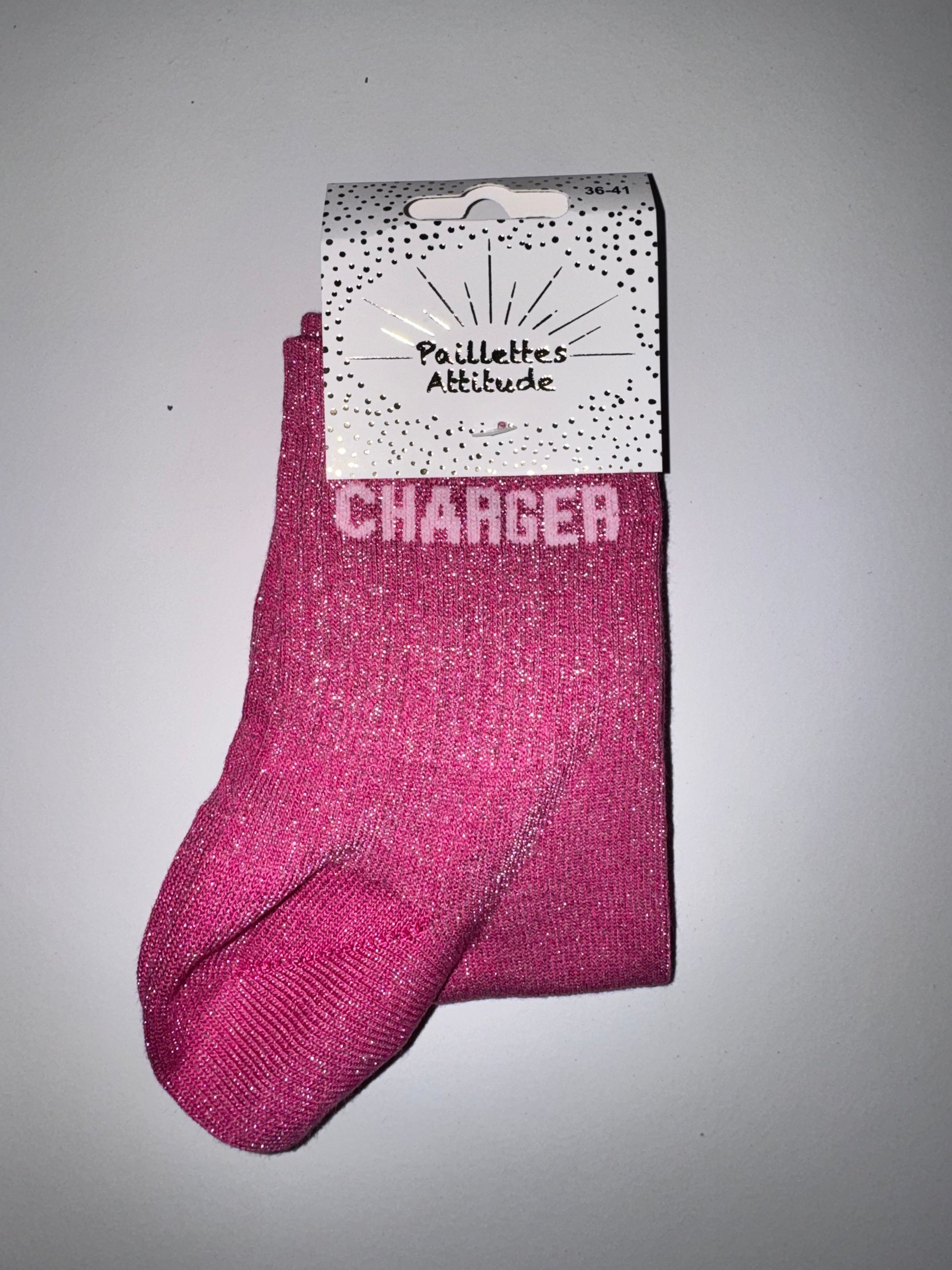 Chaussette Pailletée « charger »