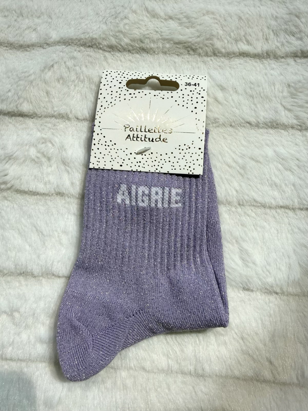 Chaussettes Pailletée « aigrie »