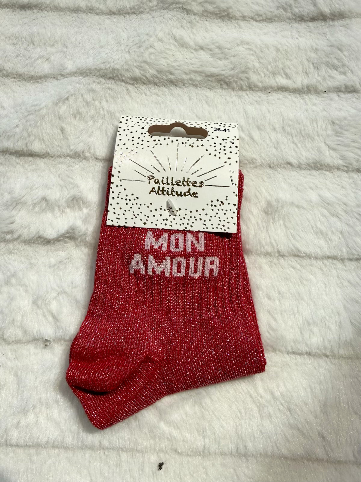 Chaussettes Pailletée « mon amour »