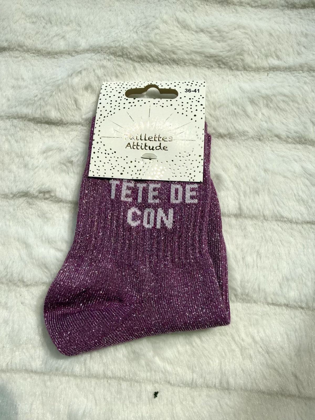 Chaussettes Pailletée « tête de con »