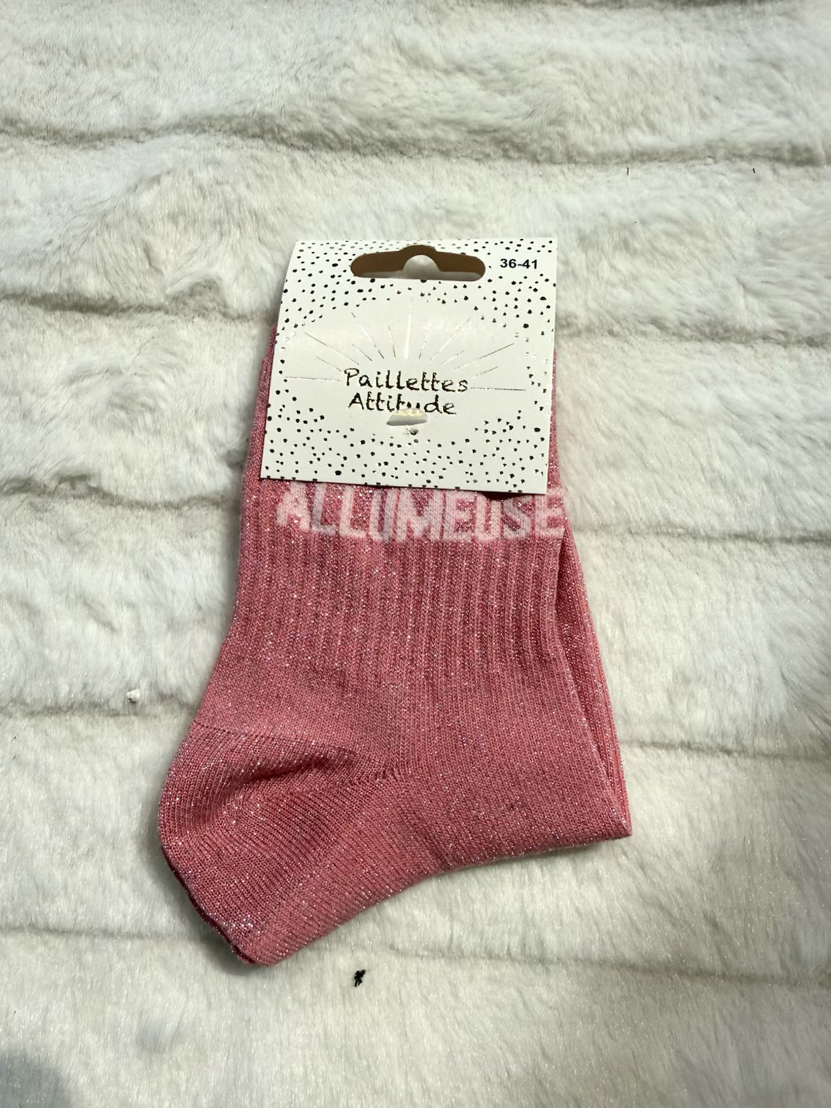 Chaussettes rose Pailletée « allumeuse »