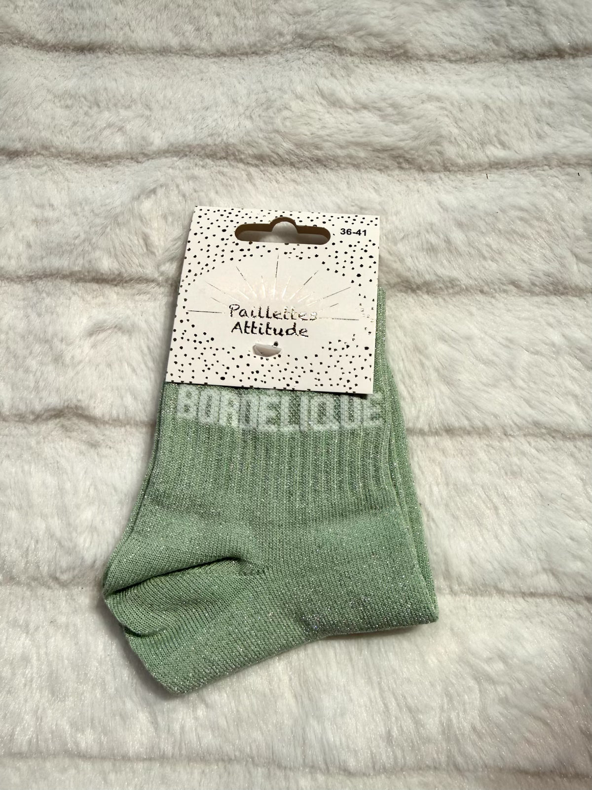 Chaussettes vert Pailletée « Bordélique »