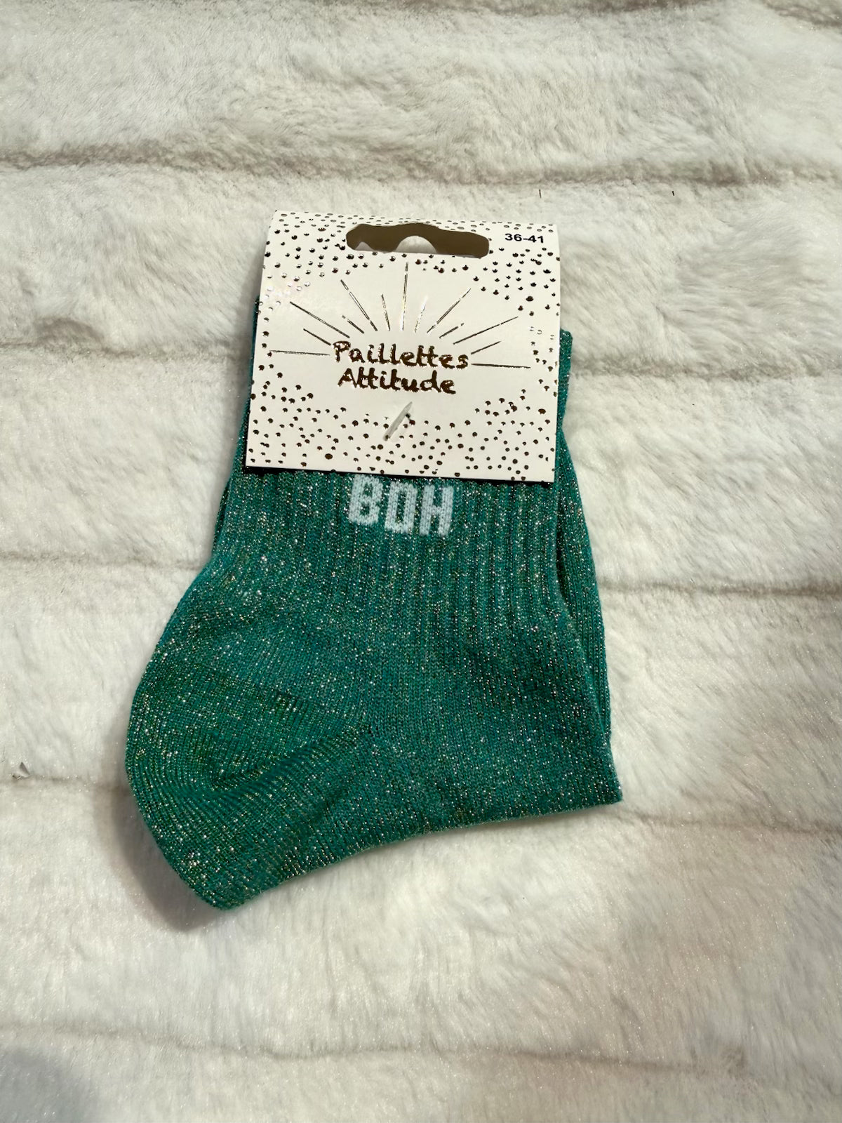 Chaussettes vert Pailletée « BDH »