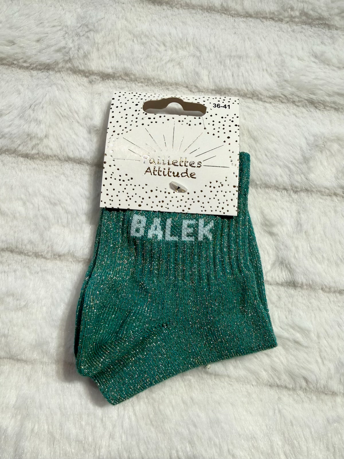 Chaussettes vert Pailletée « Balek »