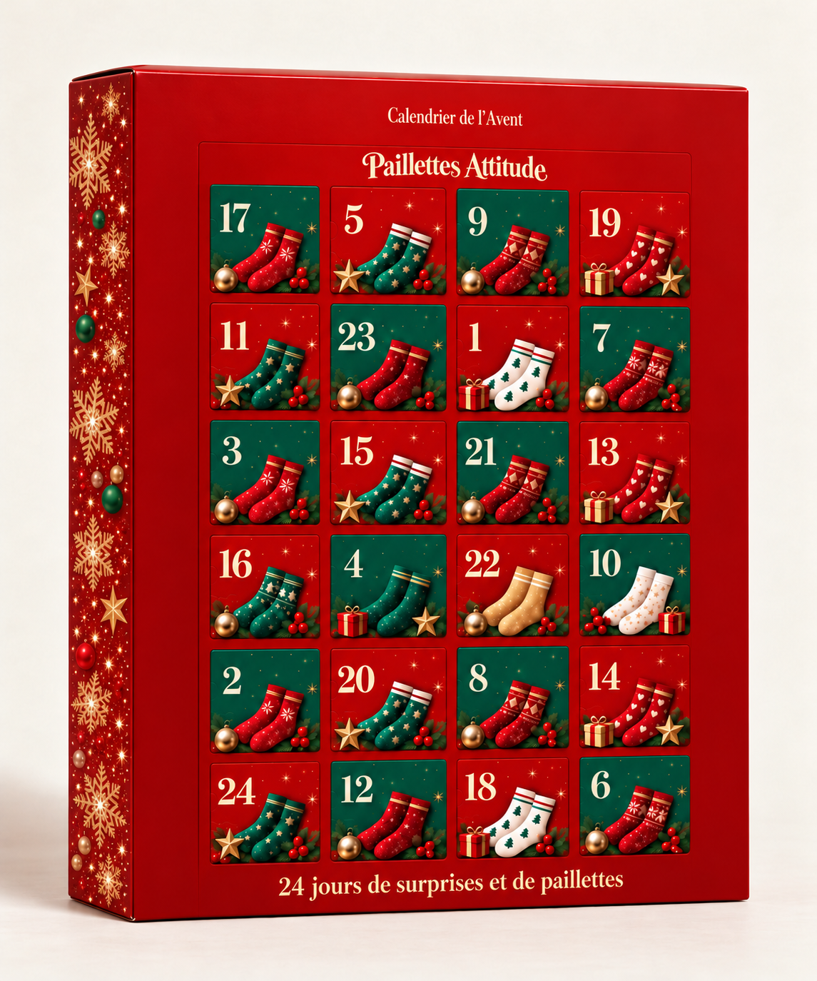 Calendrier de l’avent 24 cases mix chaussettes ville et équitation 36/41
