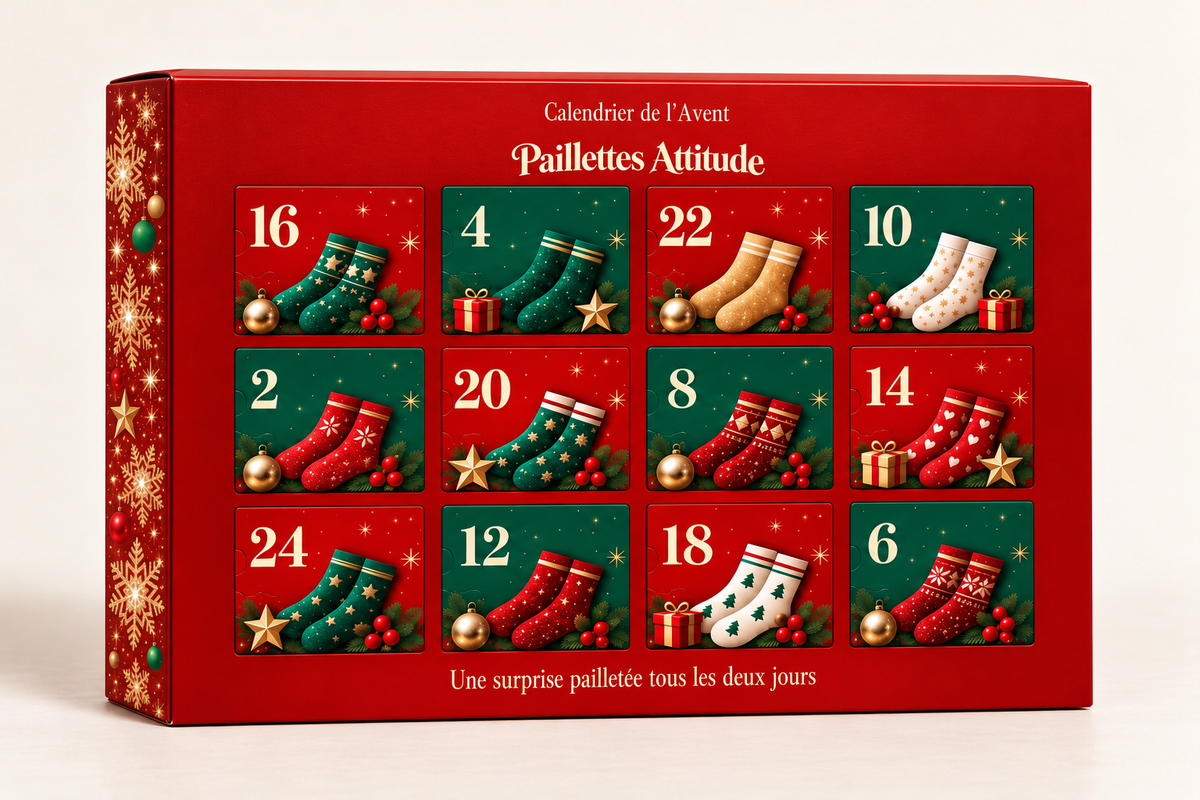 Calendrier de l’avent 12 cases chaussettes de ville