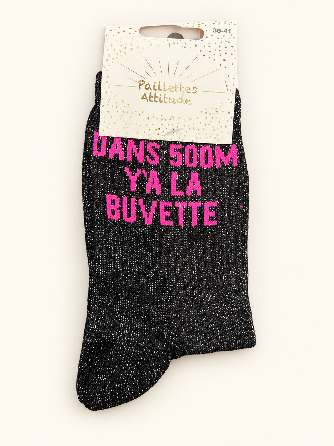 Chaussette de ville pailletée 36-41 DANS 500M Y’A LA BUVETTE