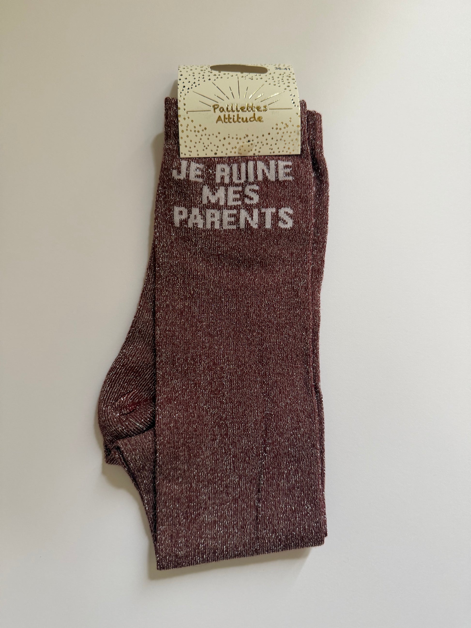 Chaussette pailletée équitation 36-41 JE RUINE MES PARENTS