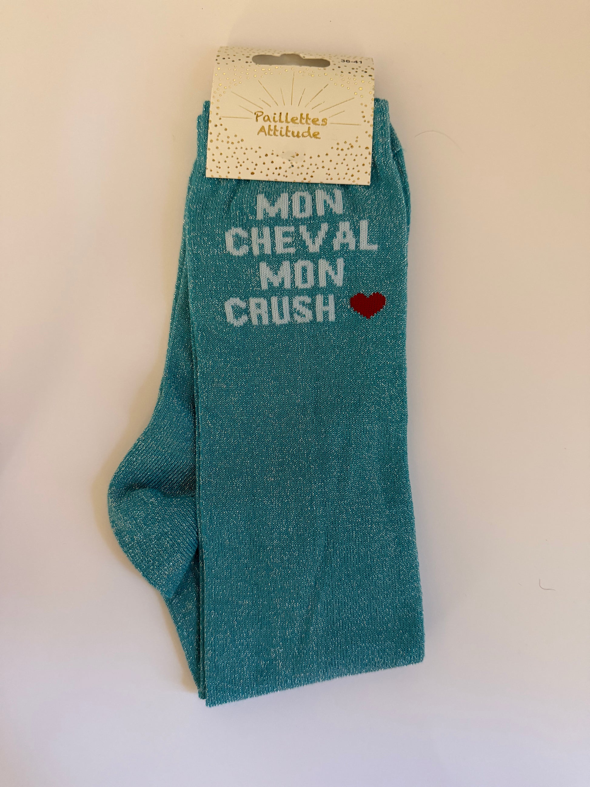 chaussette pailletée équitation 36-41 MON CHEVAL MON CRUSH ❤️
