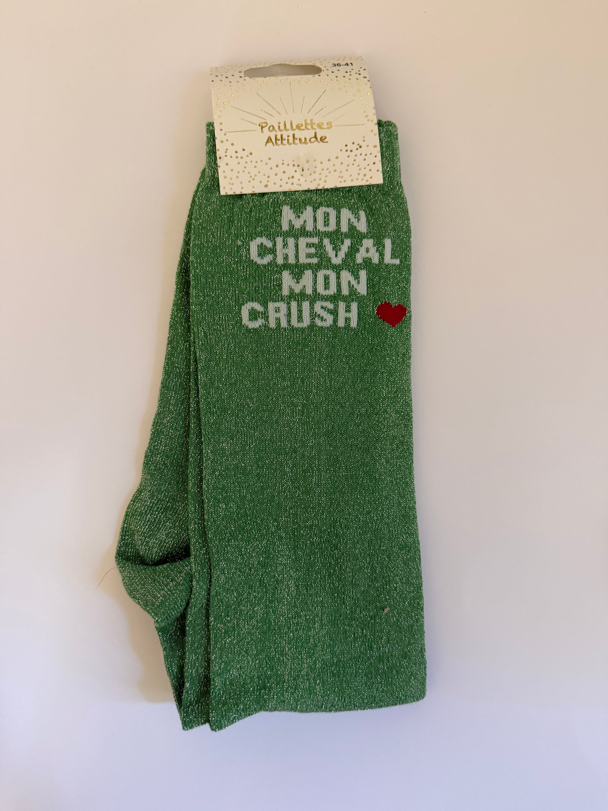 chaussette pailletée équitation 36-41 MON CHEVAL MON CRUSH ❤️