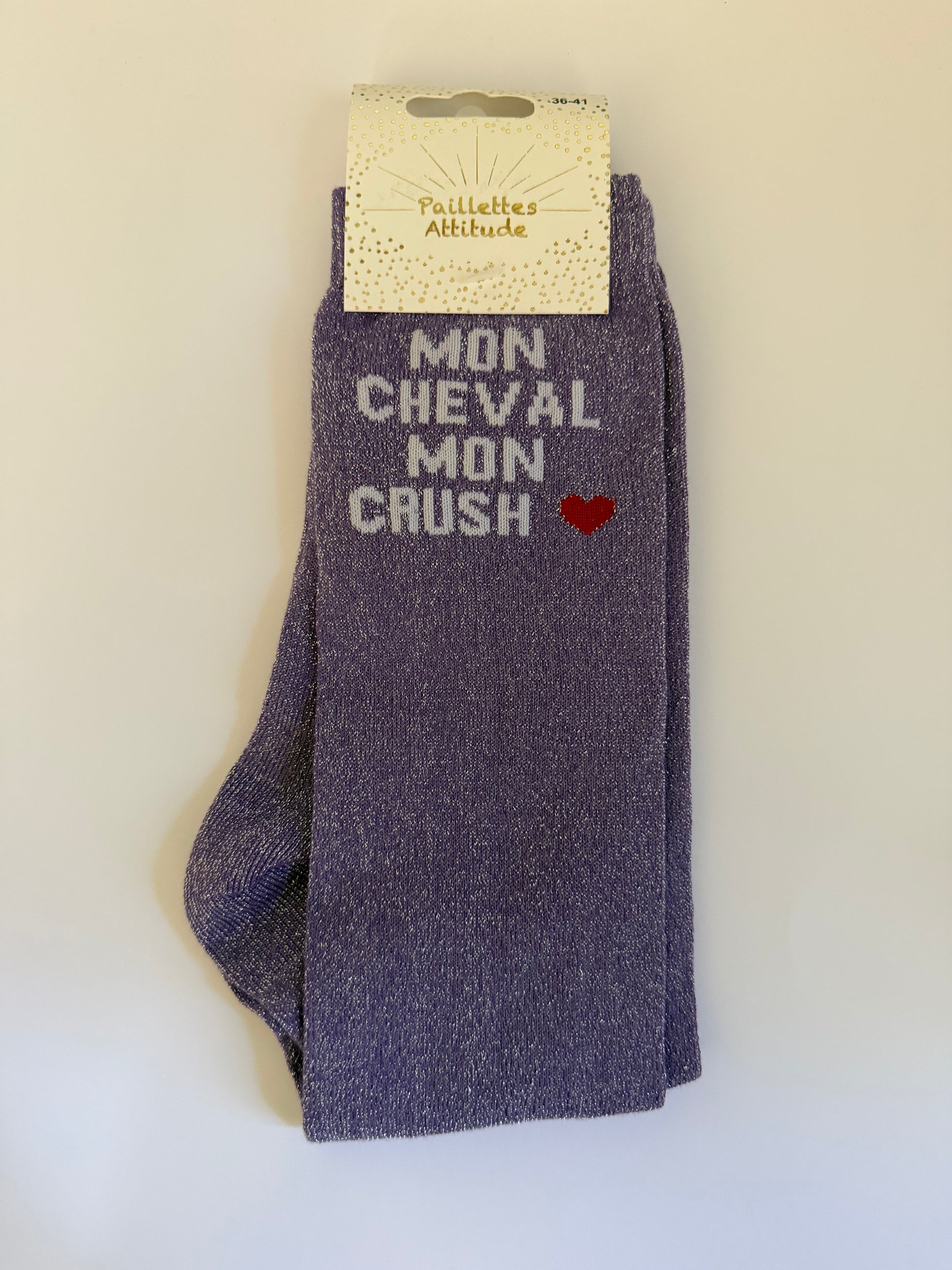 chaussette pailletée équitation 36-41 MON CHEVAL MON CRUSH ❤️