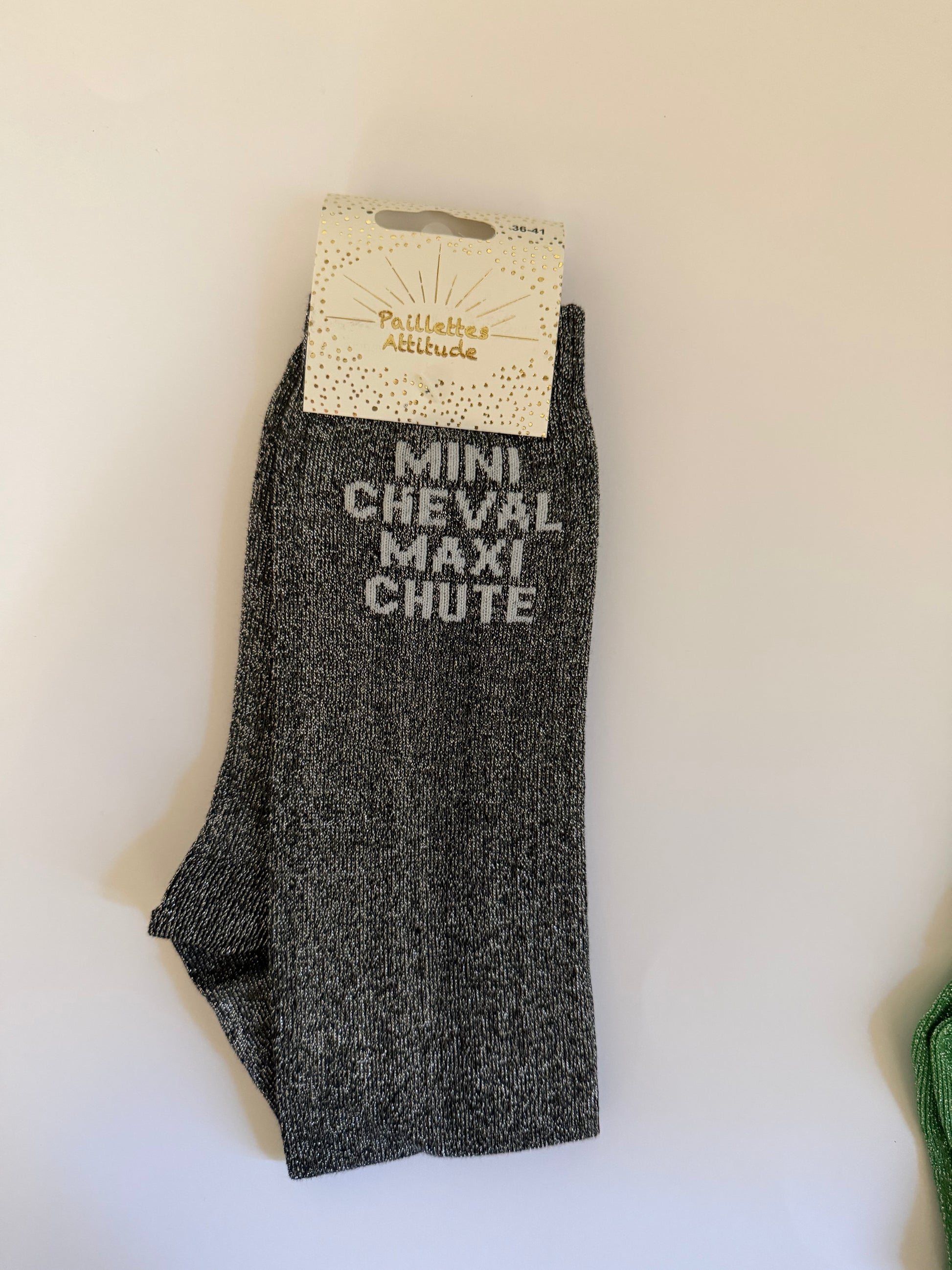 Chaussette pailletée équitation 36-41 MINI CHEVAL MAXI CHUTE