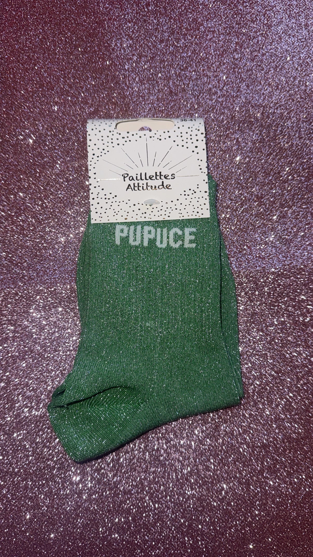Chaussettes de ville pailletée 36/41 « Pupuce »