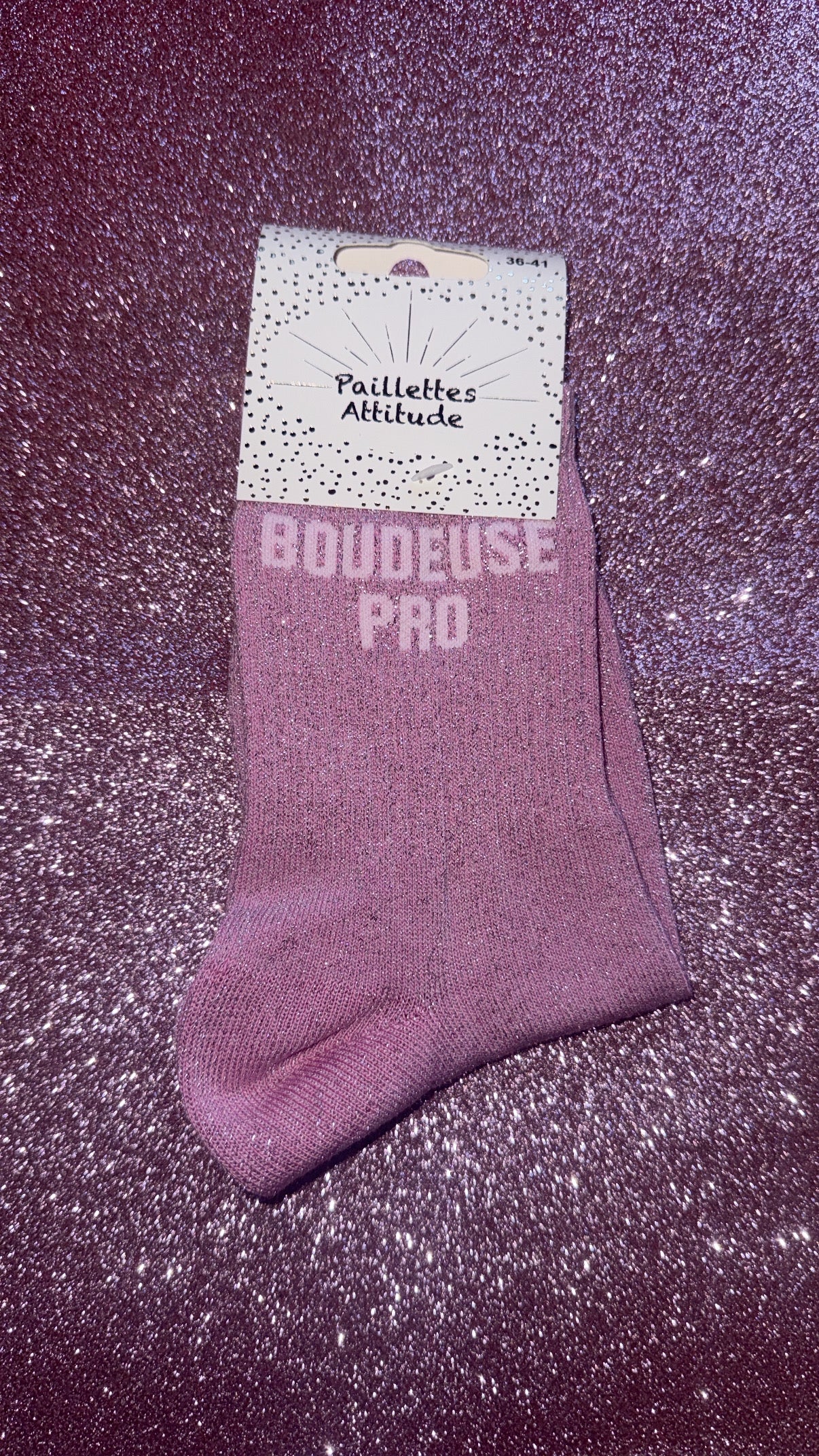 Chaussettes de ville pailletée 36/41 « Boudeuse pro »