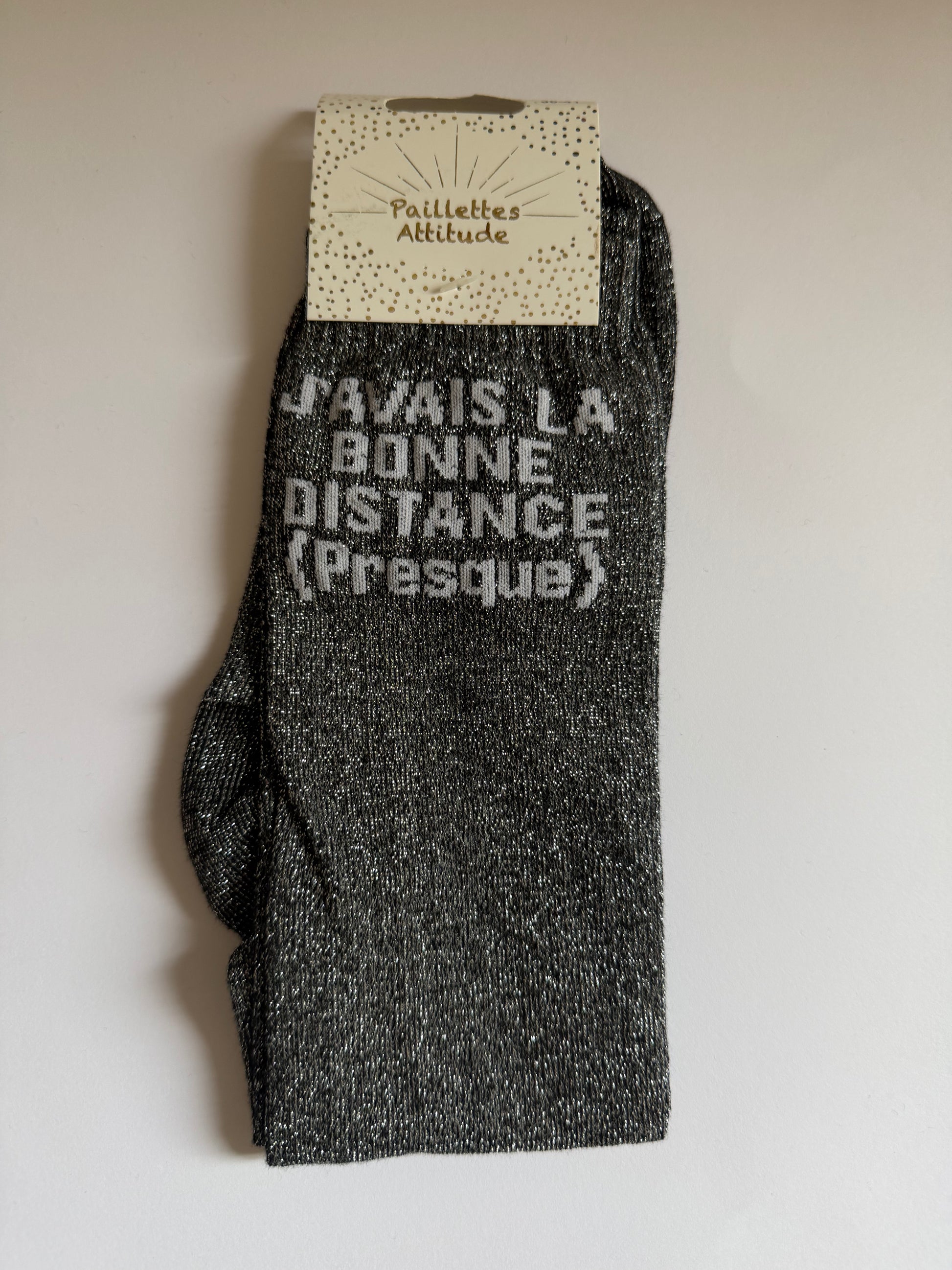 Chaussette pailletée équitation 36-41  J’AVAIS LA BONNE DISTANCE (PRESQUE) 