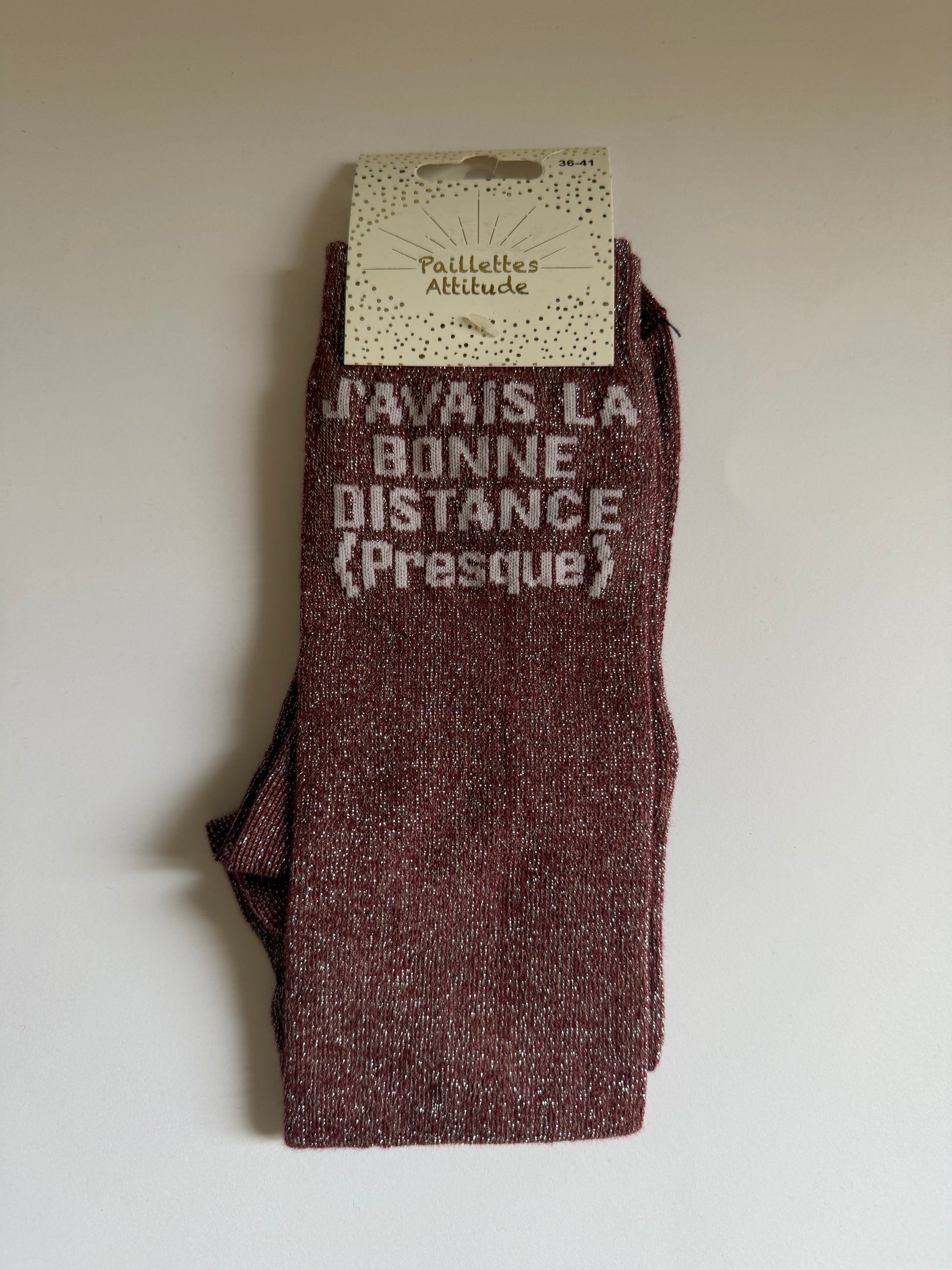 Chaussette pailletée équitation 36-41  J’AVAIS LA BONNE DISTANCE (PRESQUE) 