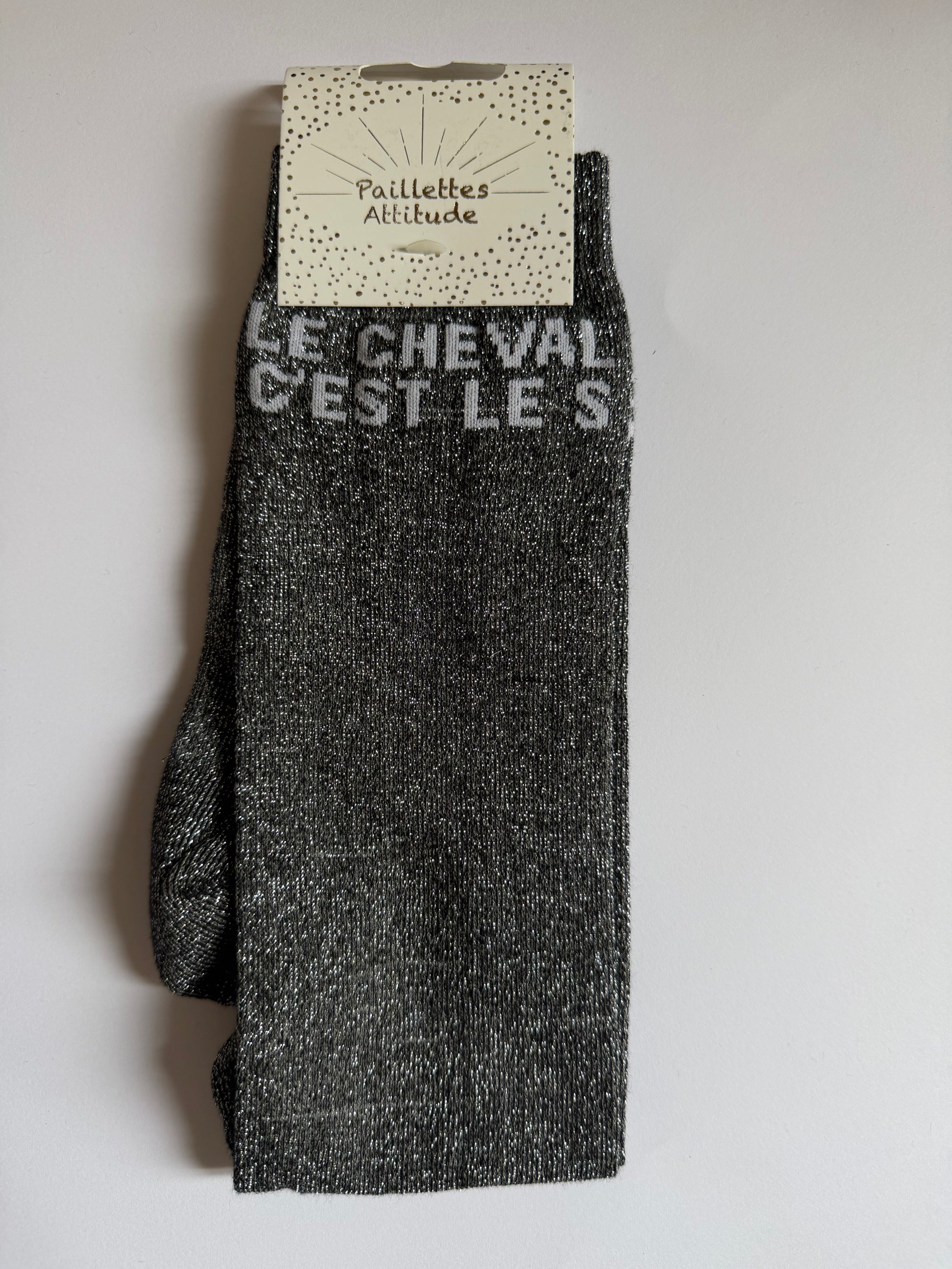 Chaussette pailletée équitation 36-41 LE CHEVAL C’EST LE S