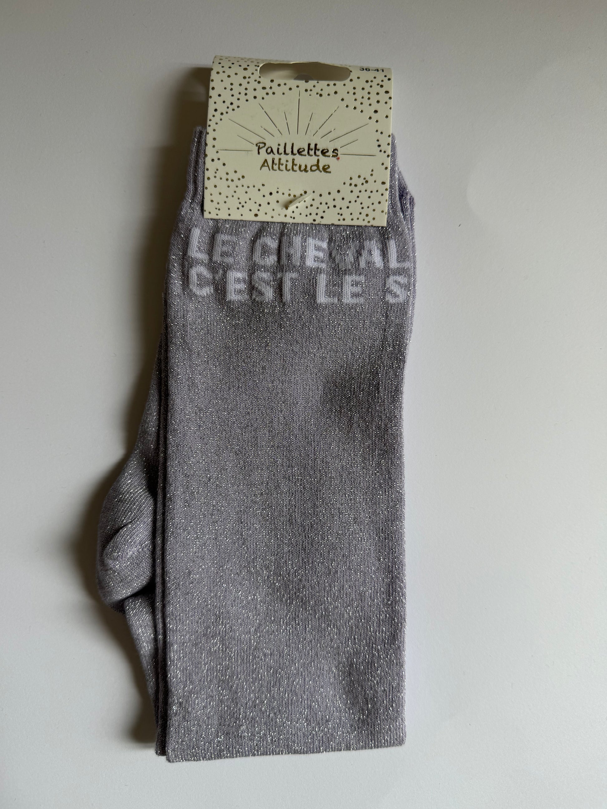 Chaussette pailletée équitation 36-41 LE CHEVAL C’EST LE S