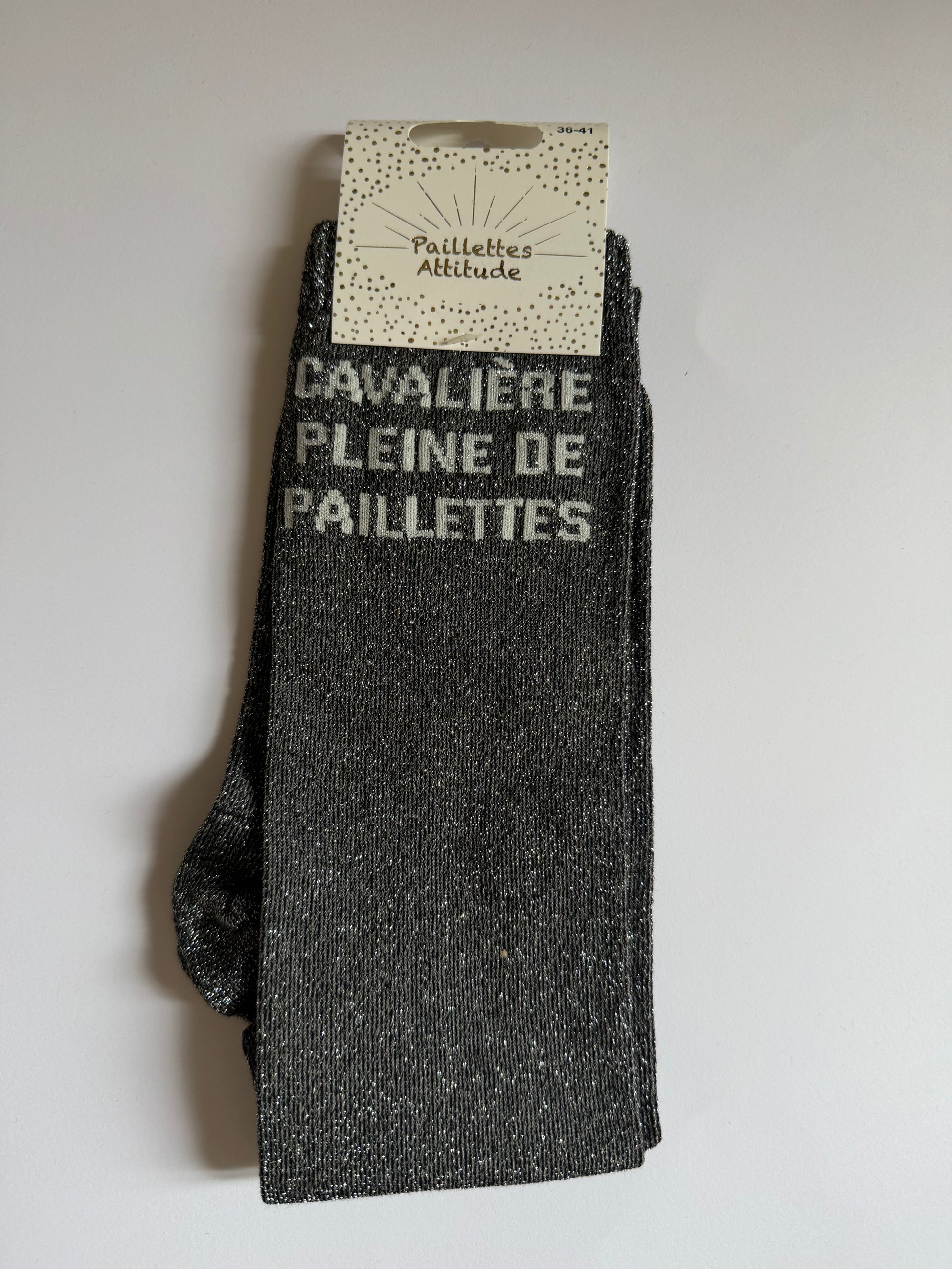 Chaussette pailletée équitation 36-41  CAVALIÈRE PLEINE DE PAILLETTES