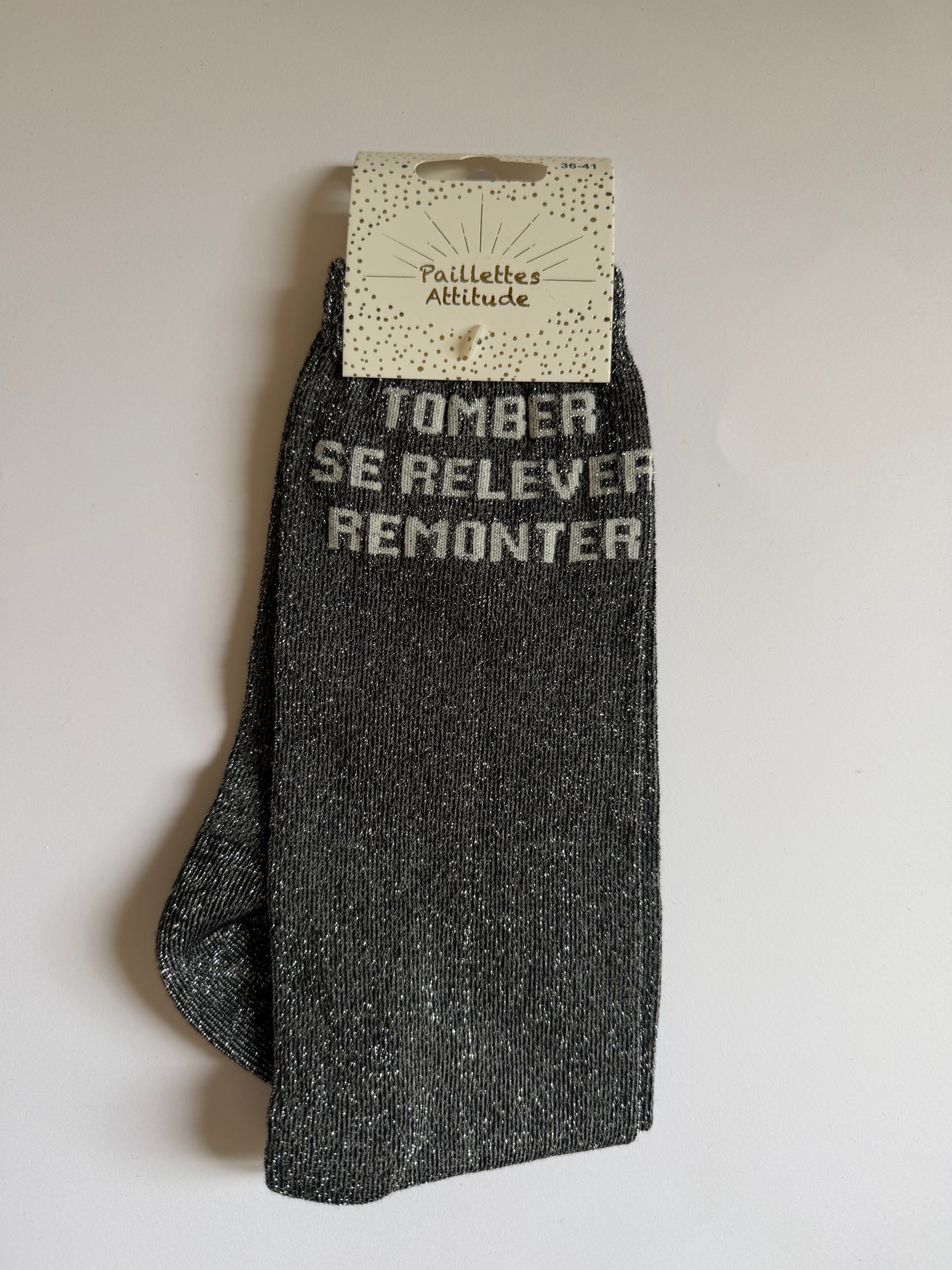Chaussette pailletée équitation 36-41 Tomber, se relever, remonter