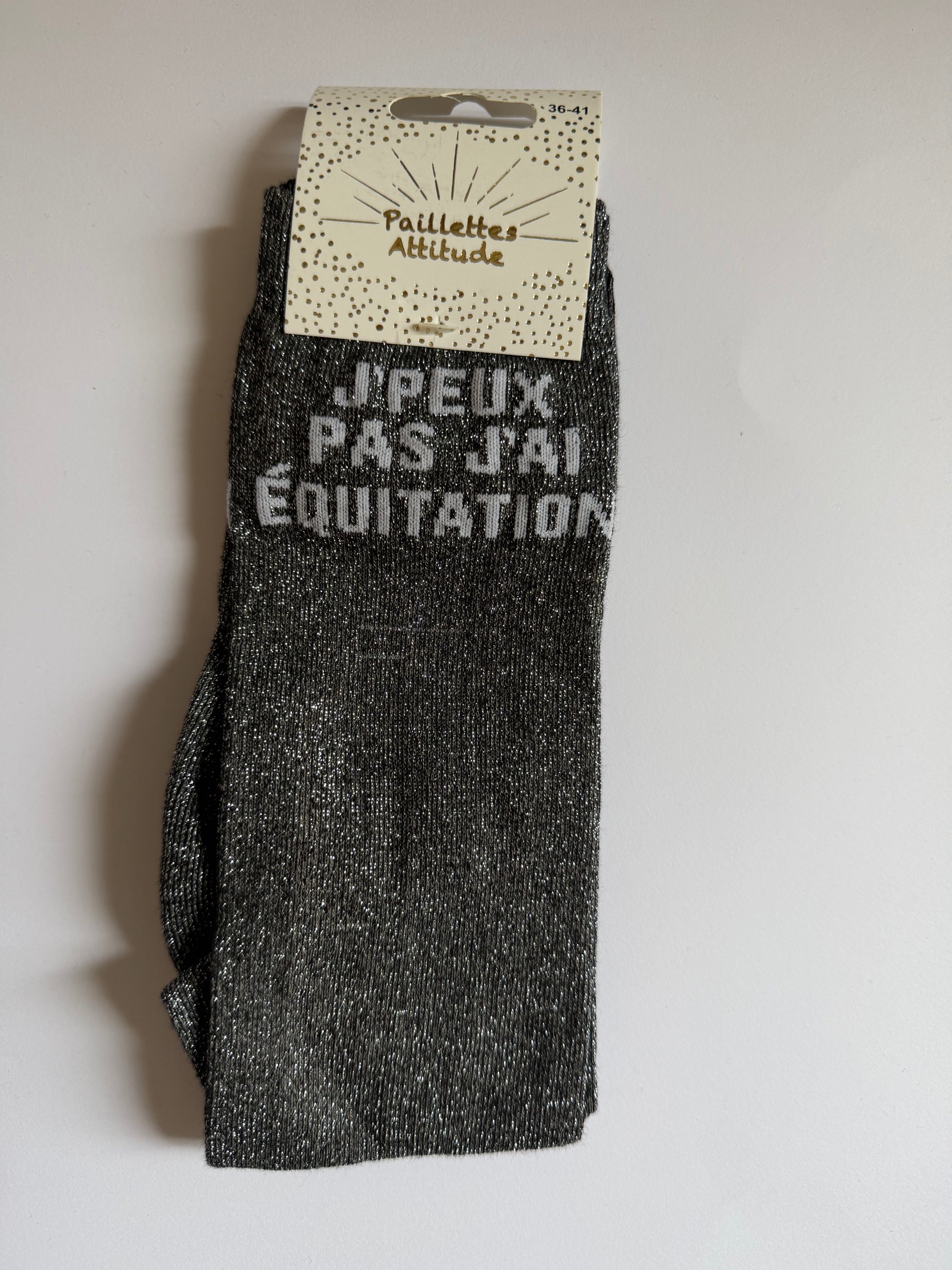 Chaussette pailletée équitation 36-41 J’PEUX PAS J’AI ÉQUITATION 