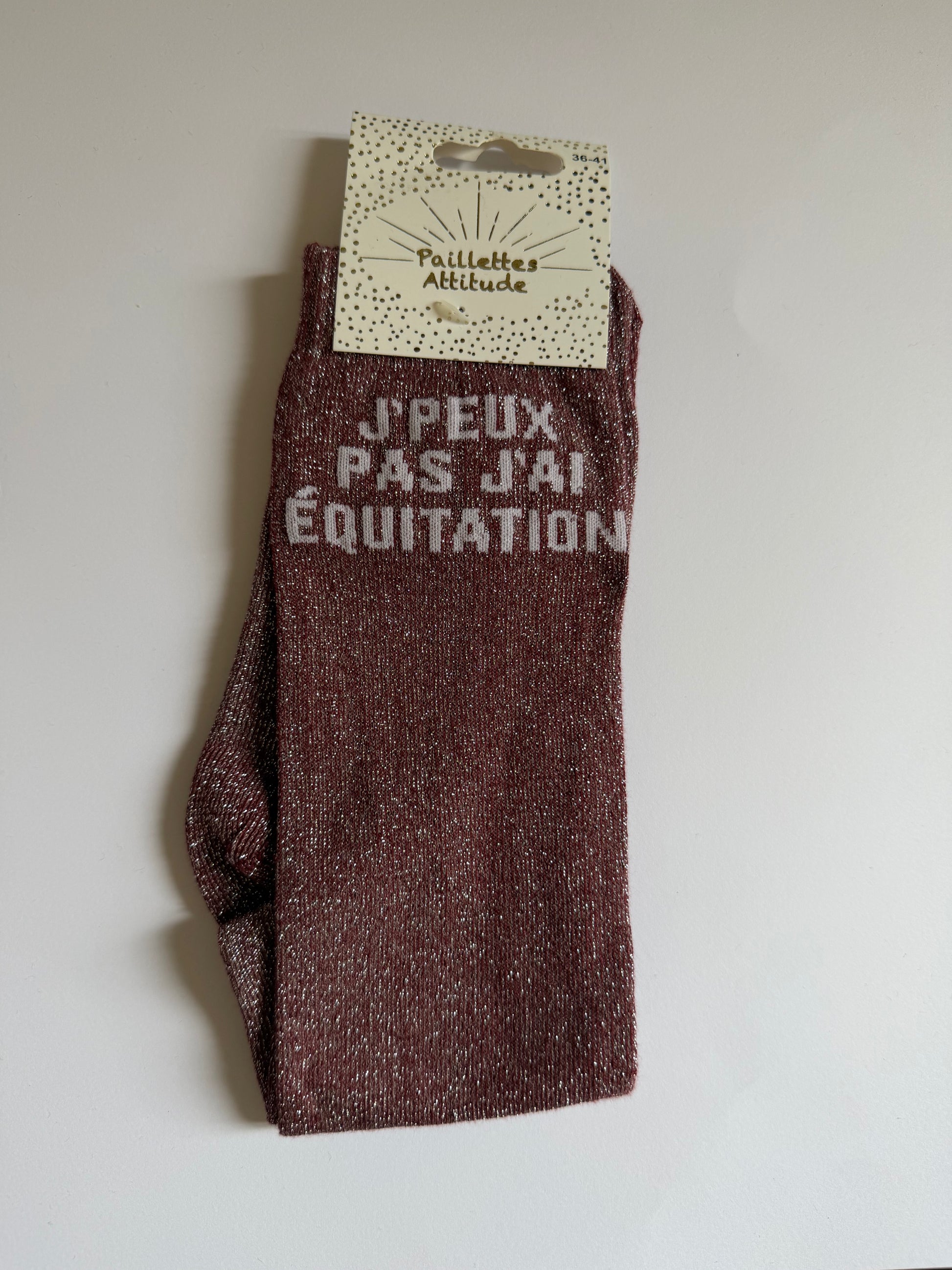Chaussette pailletée équitation 36-41 J’PEUX PAS J’AI ÉQUITATION 