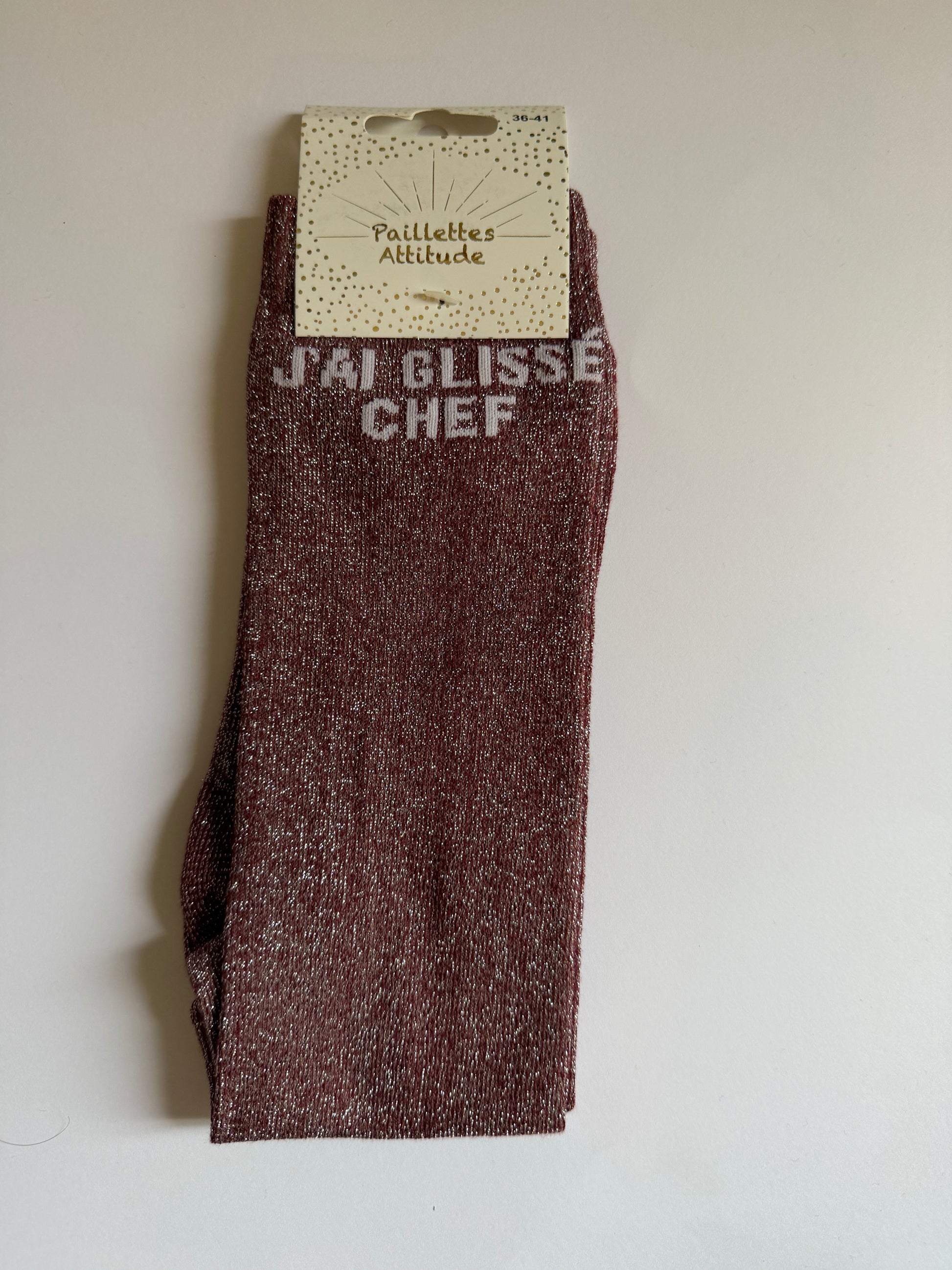 Chaussette pailletée équitation 36-41 J'AI GLISSÉ CHEF
