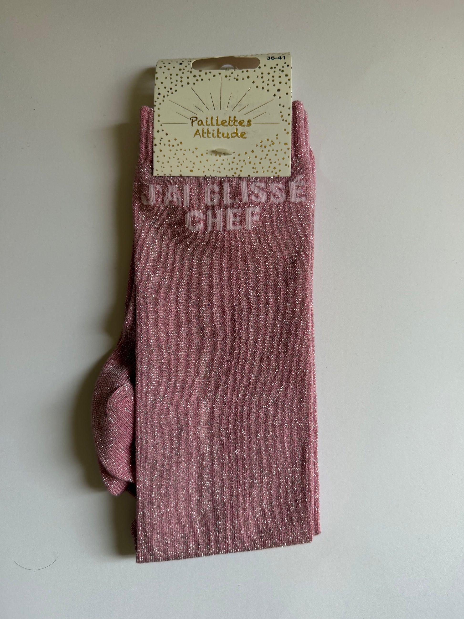 Chaussette pailletée équitation 36-41 J'AI GLISSÉ CHEF