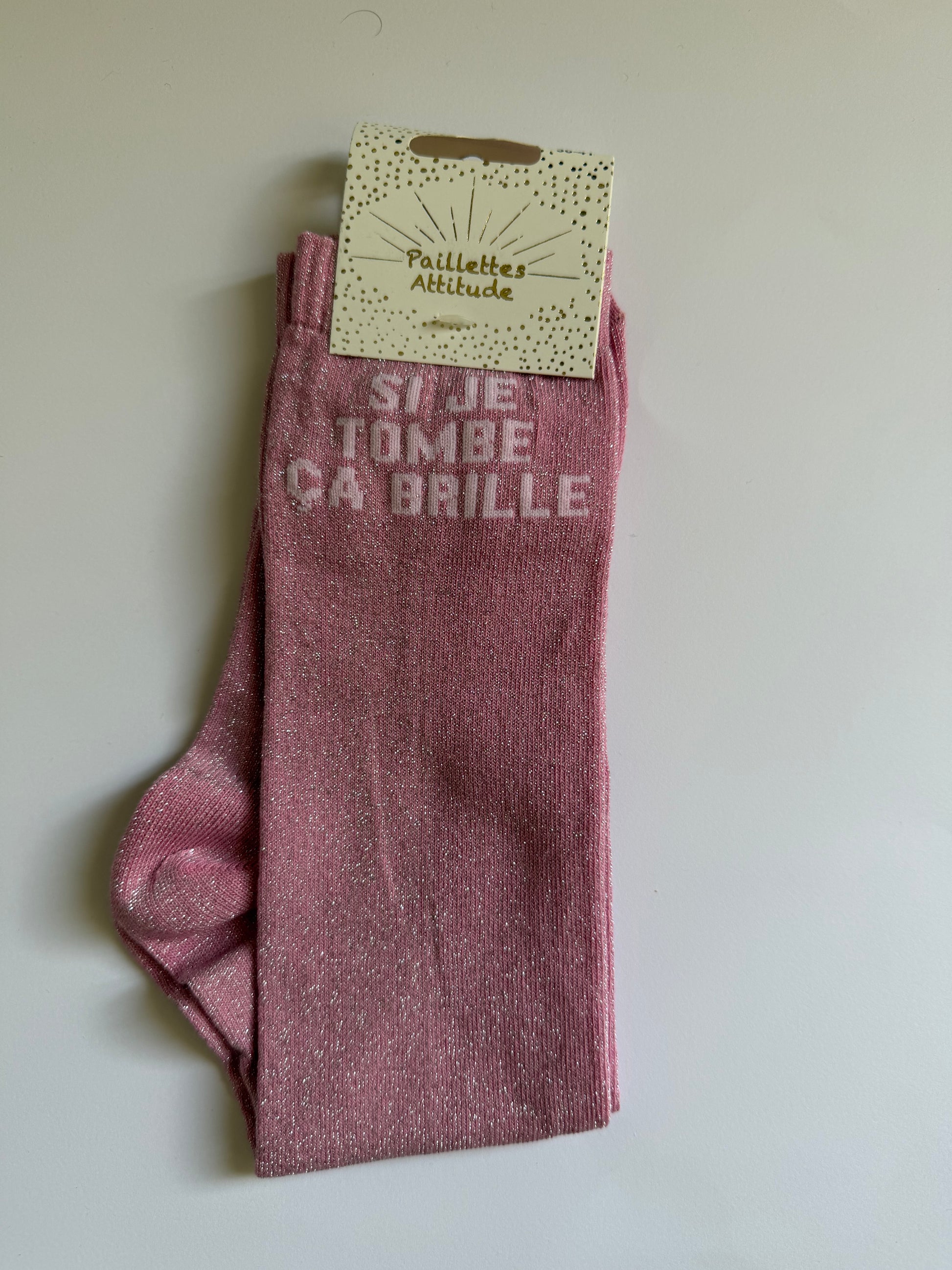 Chaussette pailletée équitation 36-41 SI JE TOMBE ÇA BRILLE
