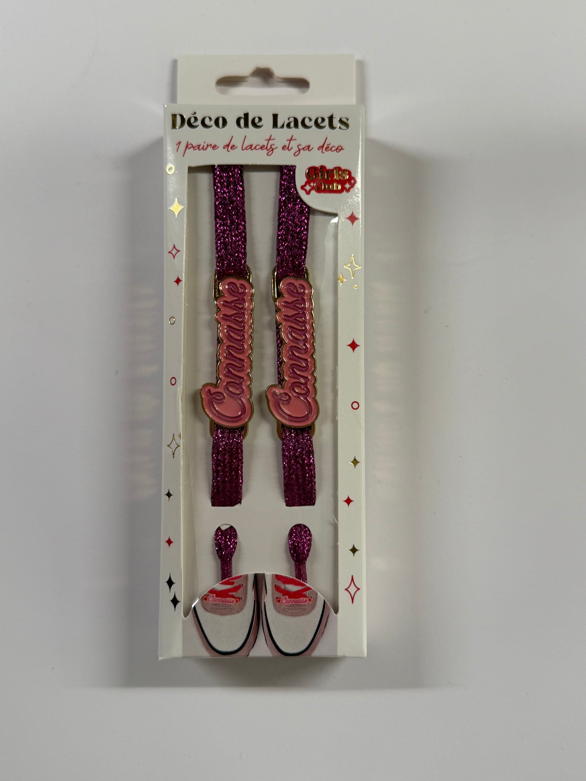 Paire de lacets à paillettes et sa déco