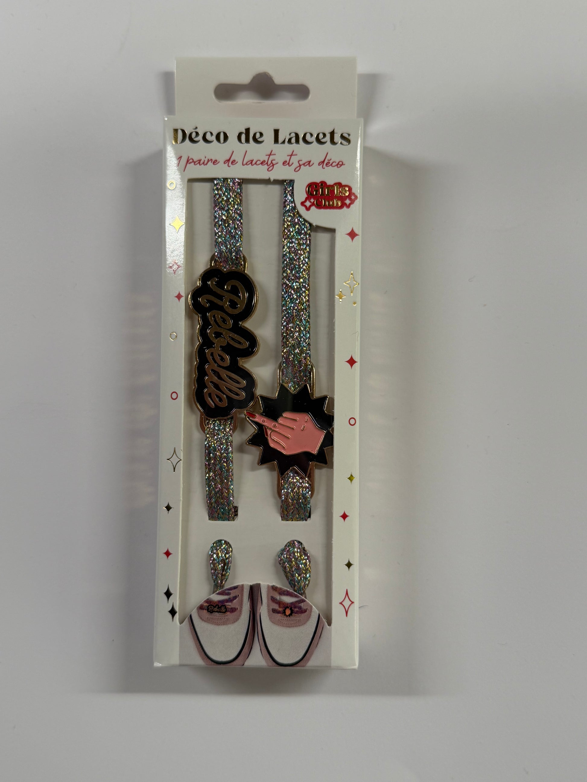 Paire de lacets à paillettes et sa déco