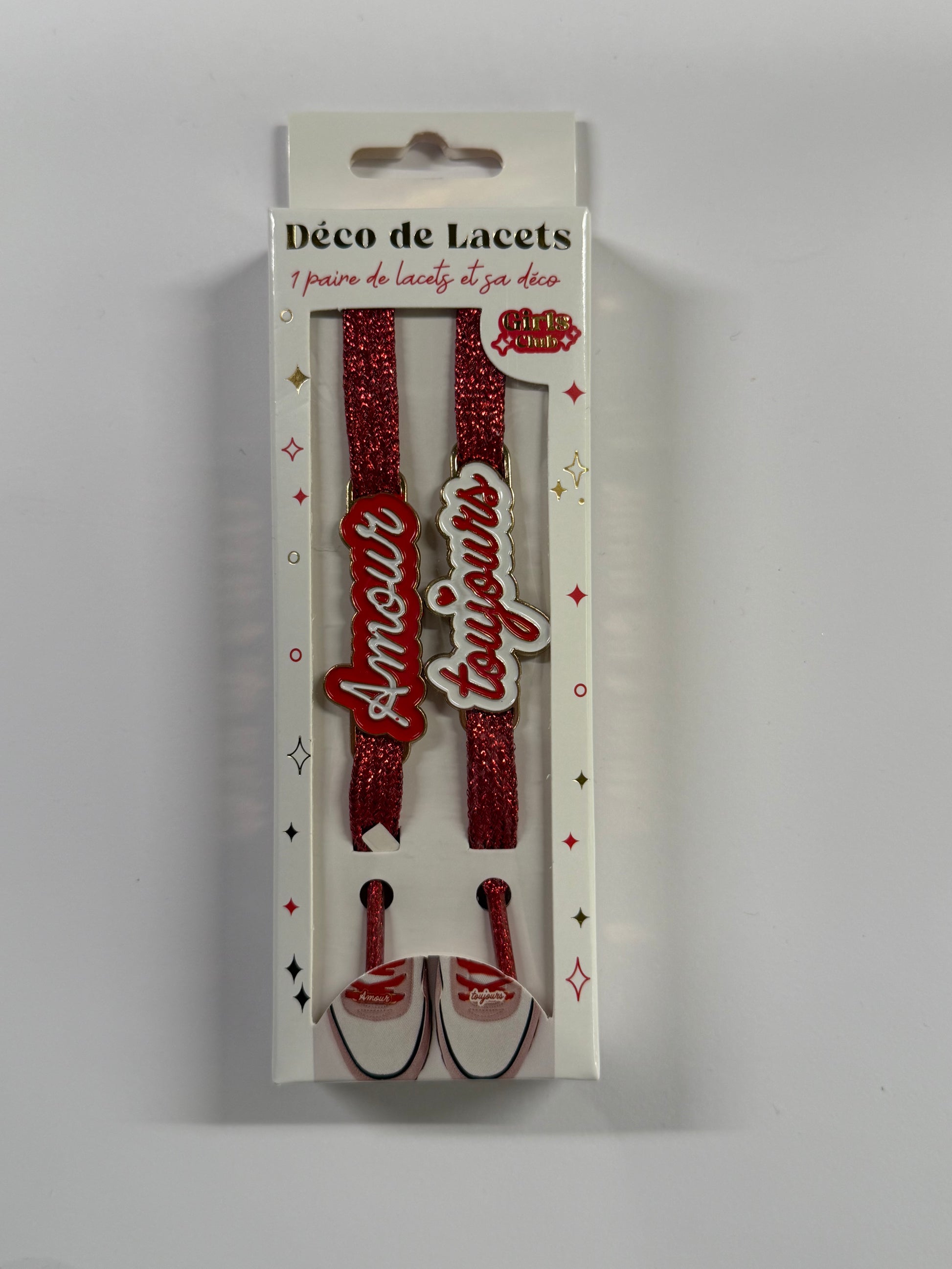 Paire de lacets à paillettes et sa déco