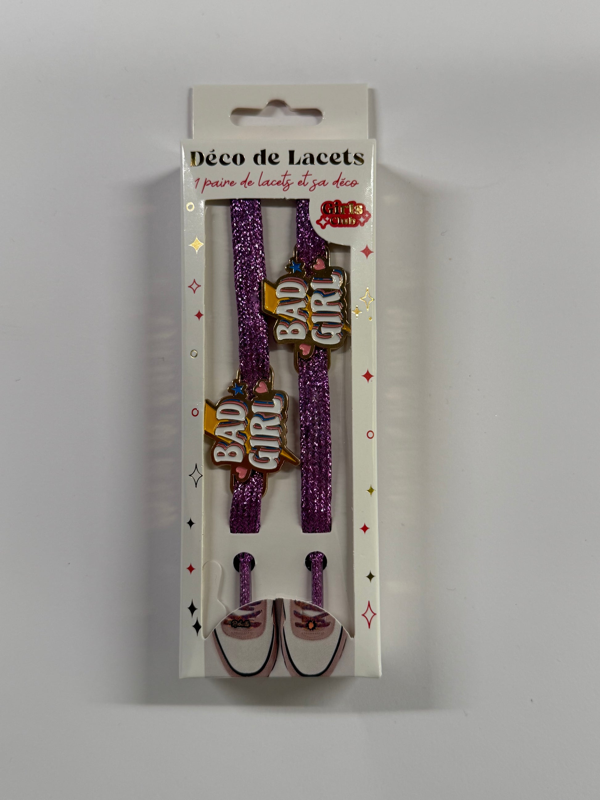 Paire de lacets à paillettes et sa déco