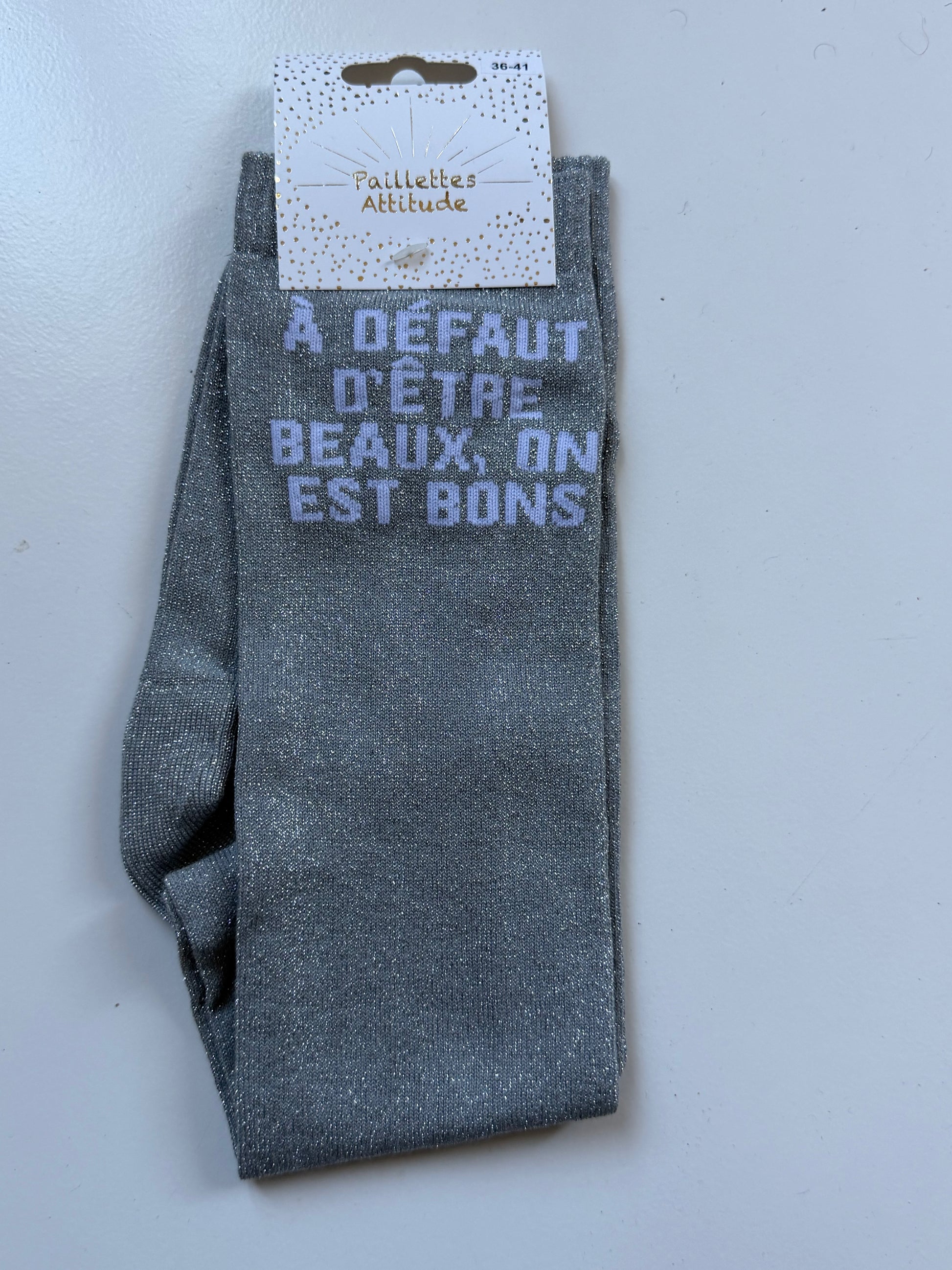 Chaussette équitation pailletée 36-41 À DÉFAUT D’ÊTRE BEAUX, ON EST BONS
