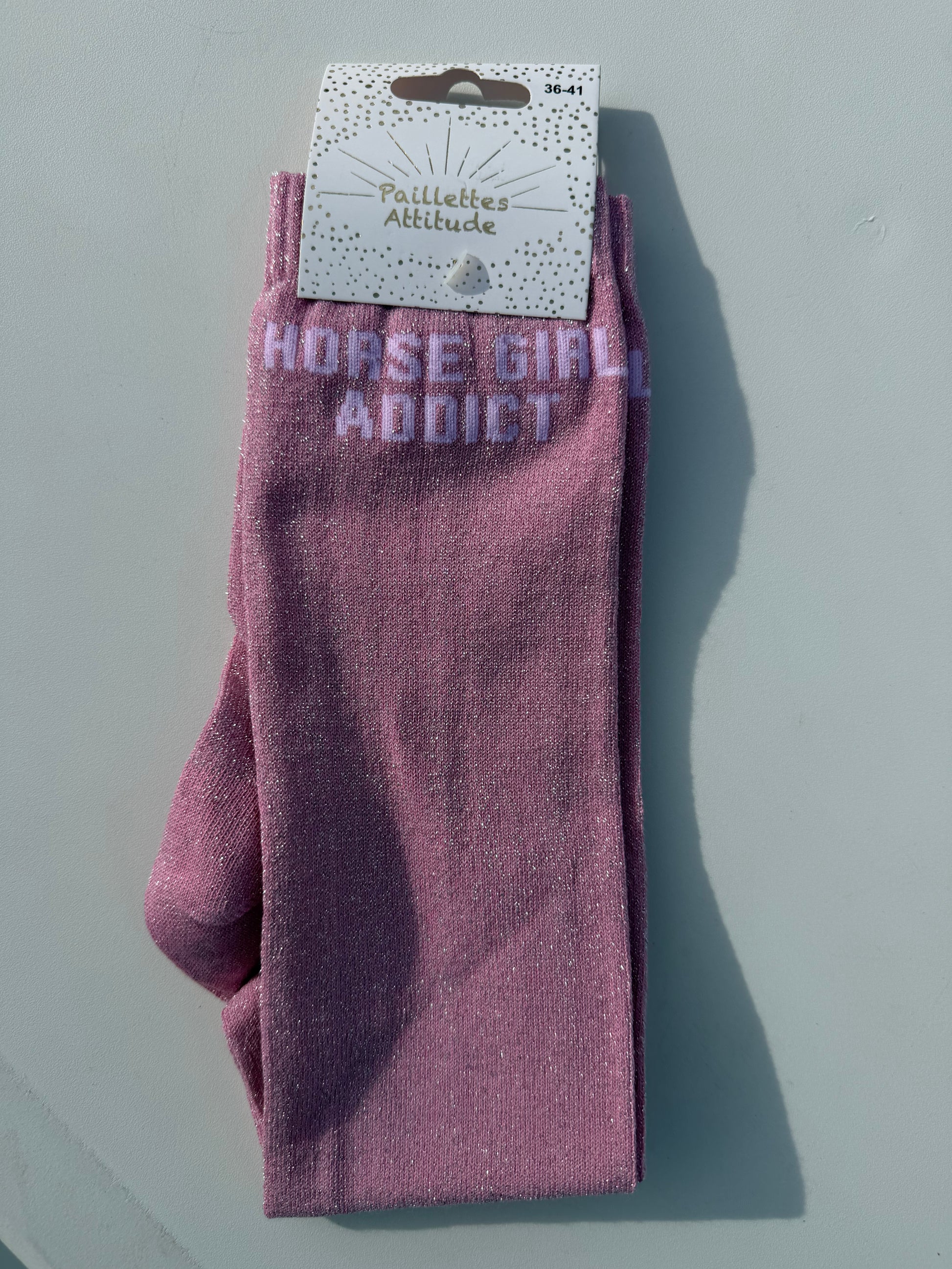 Chaussette équitation pailletée 36-41 HORSE GIRL ADDICT